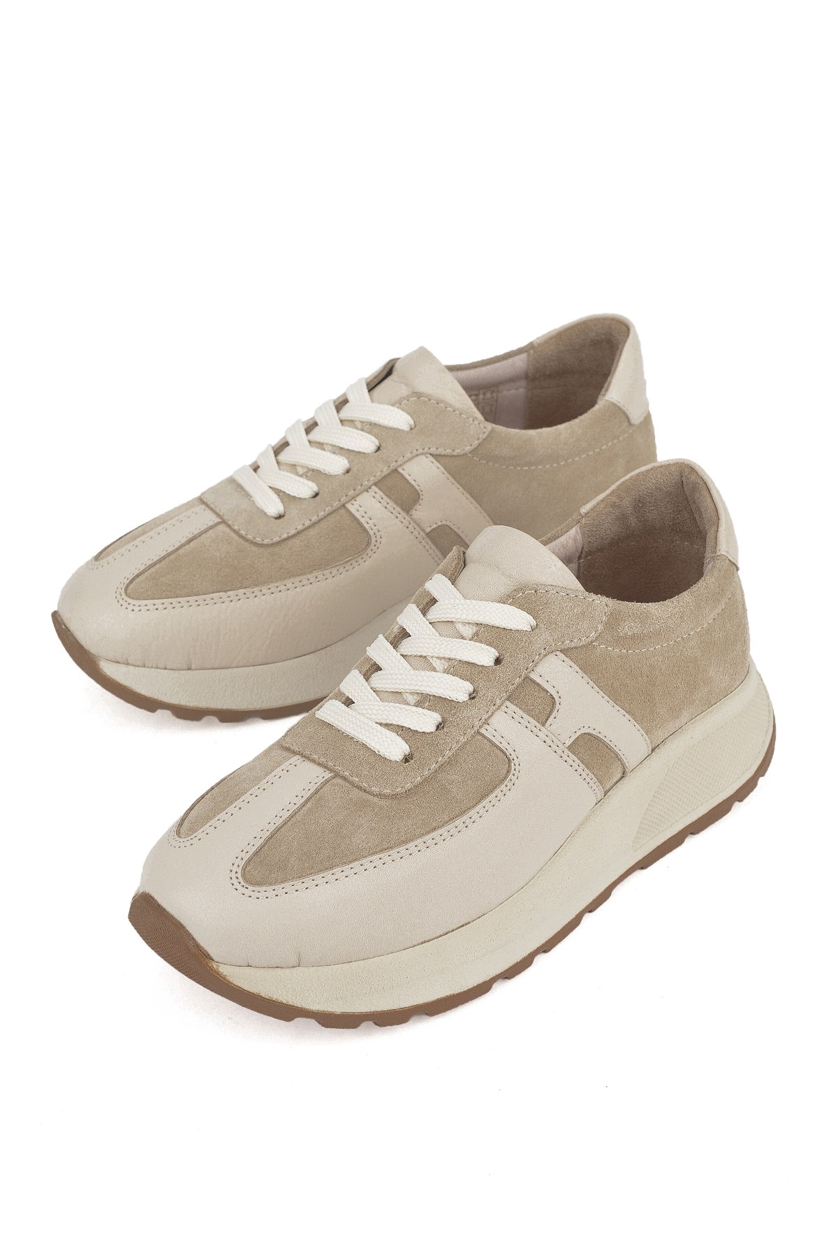 Kadın Hakiki Deri Sneaker 1511050Z2050 Bej - Görsel 6