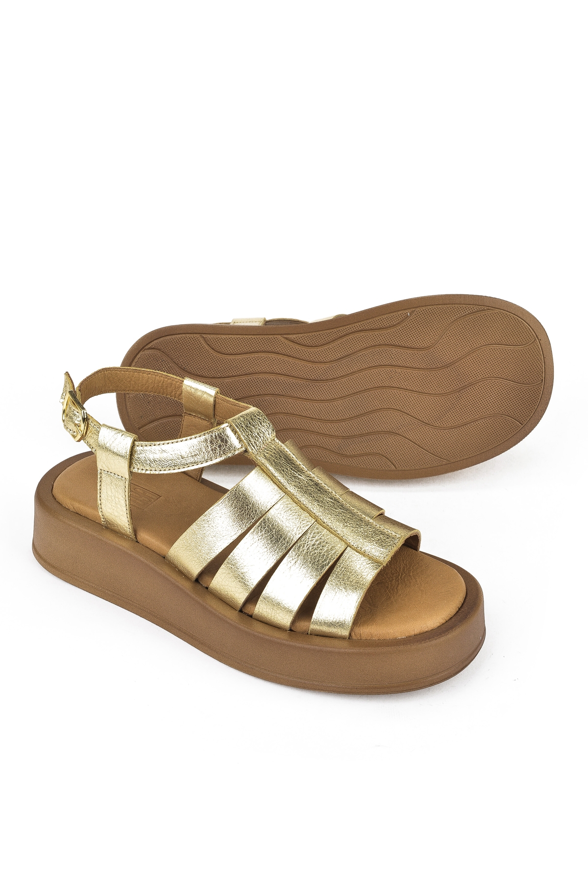 Hakiki Deri Kadın Sandalet 1511033Z23069 Gold - Görsel 5