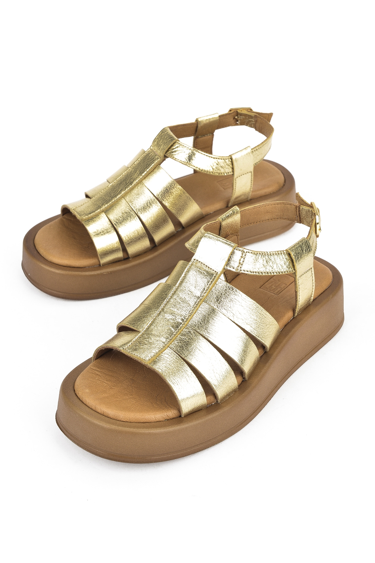 Hakiki Deri Kadın Sandalet 1511033Z23069 Gold - Görsel 6