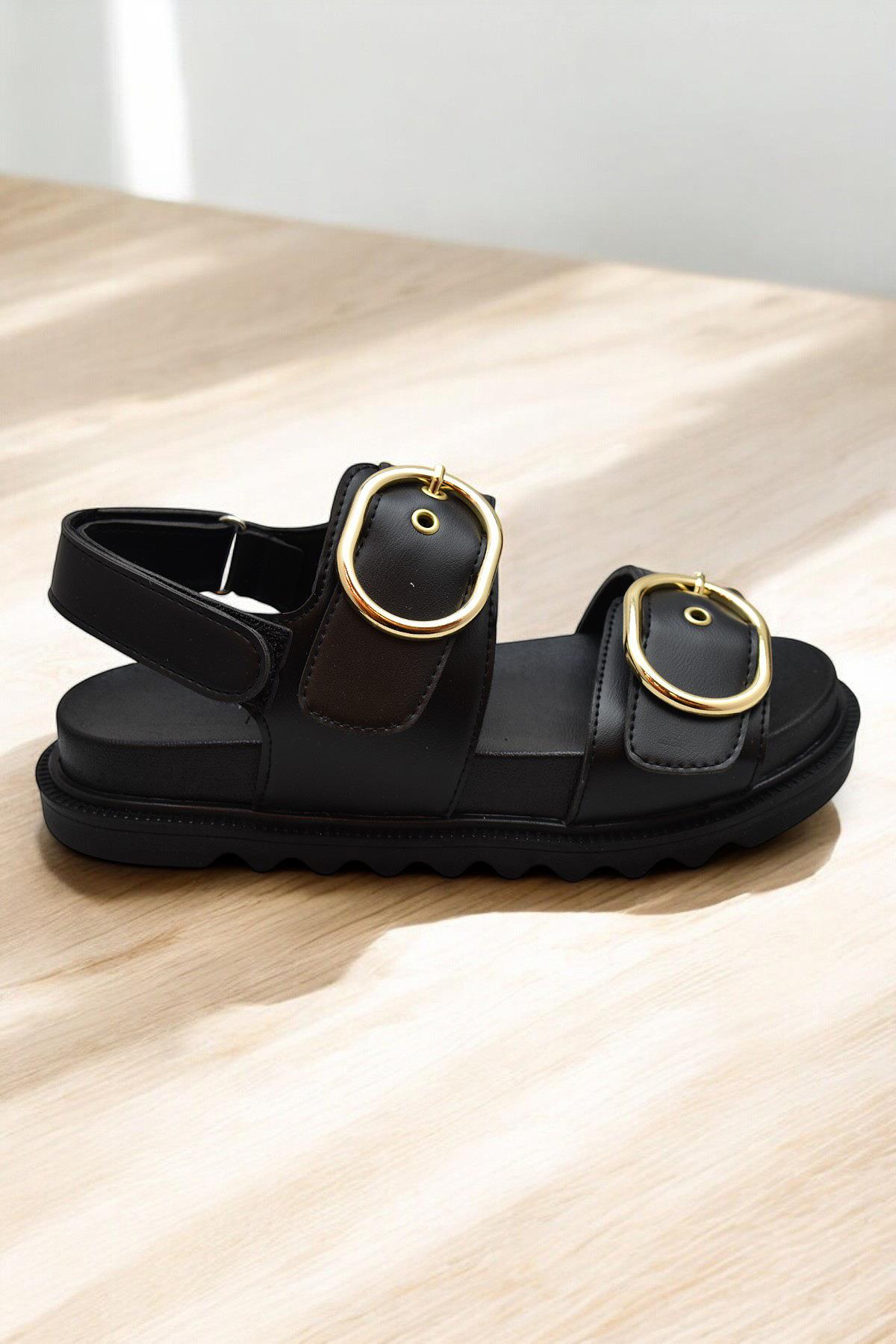 301L Ortopedik Taban Kadın Sandalet Günlük Kalın Taban Kadın Sandalet Terlik - Görsel 3