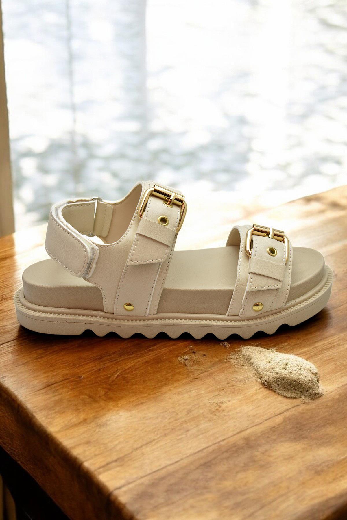 300L Ortopedik Taban Kadın Sandalet Günlük Kalın Taban Kadın Sandalet Terlik - Görsel 3