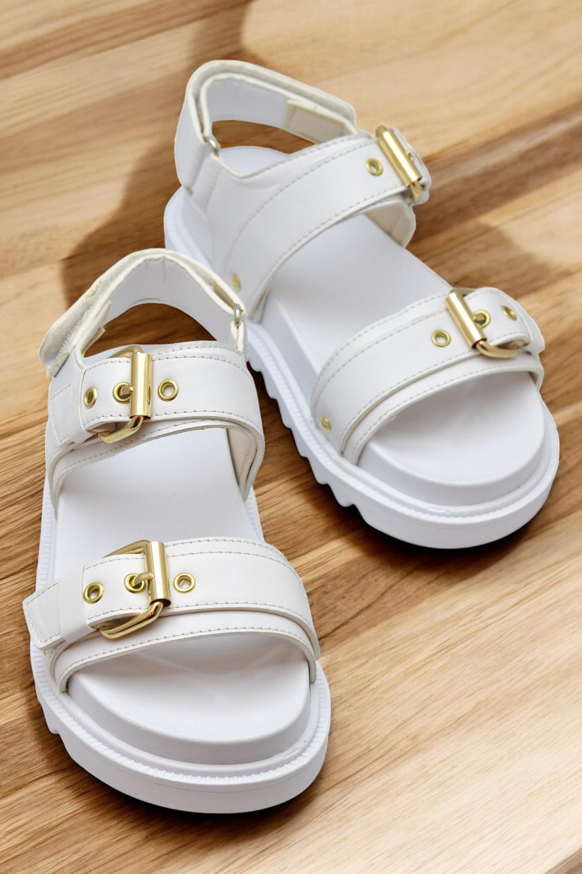 300L Ortopedik Taban Kadın Sandalet Günlük Kalın Taban Kadın Sandalet Terlik - Görsel 2