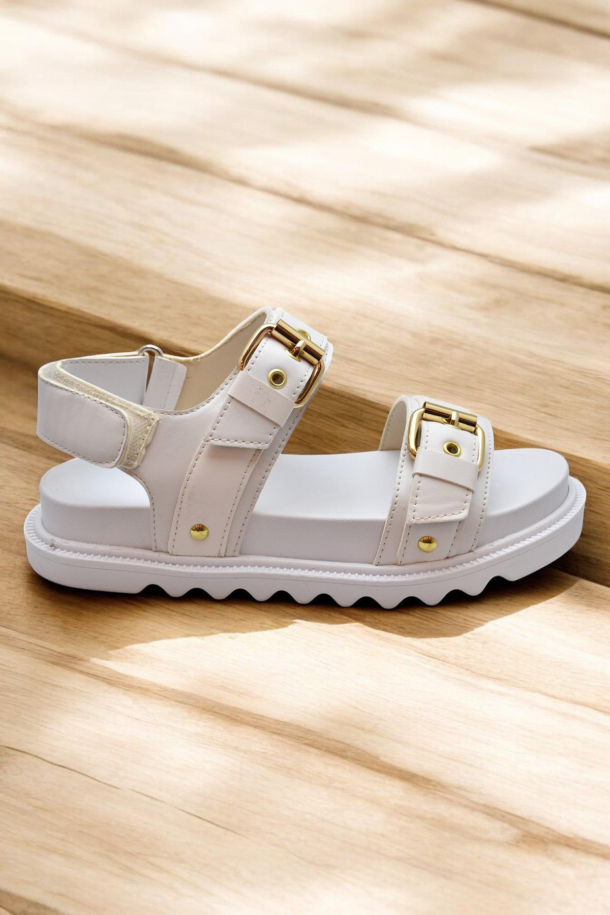 300L Ortopedik Taban Kadın Sandalet Günlük Kalın Taban Kadın Sandalet Terlik - Görsel 4