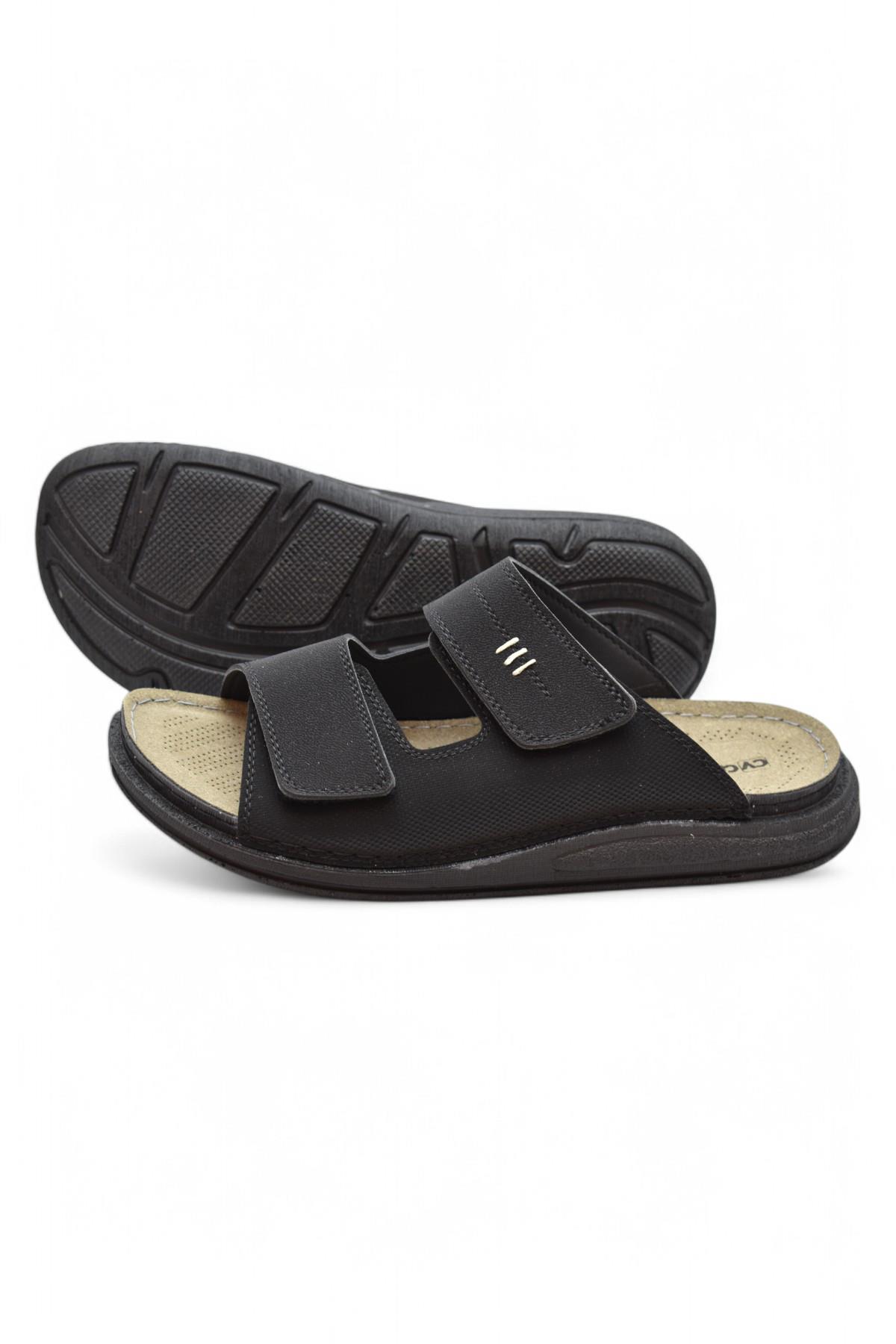 241115 Ortopedik Taban Erkek Terlik Erkek Cırtlı Terlik Sandalet - Görsel 5