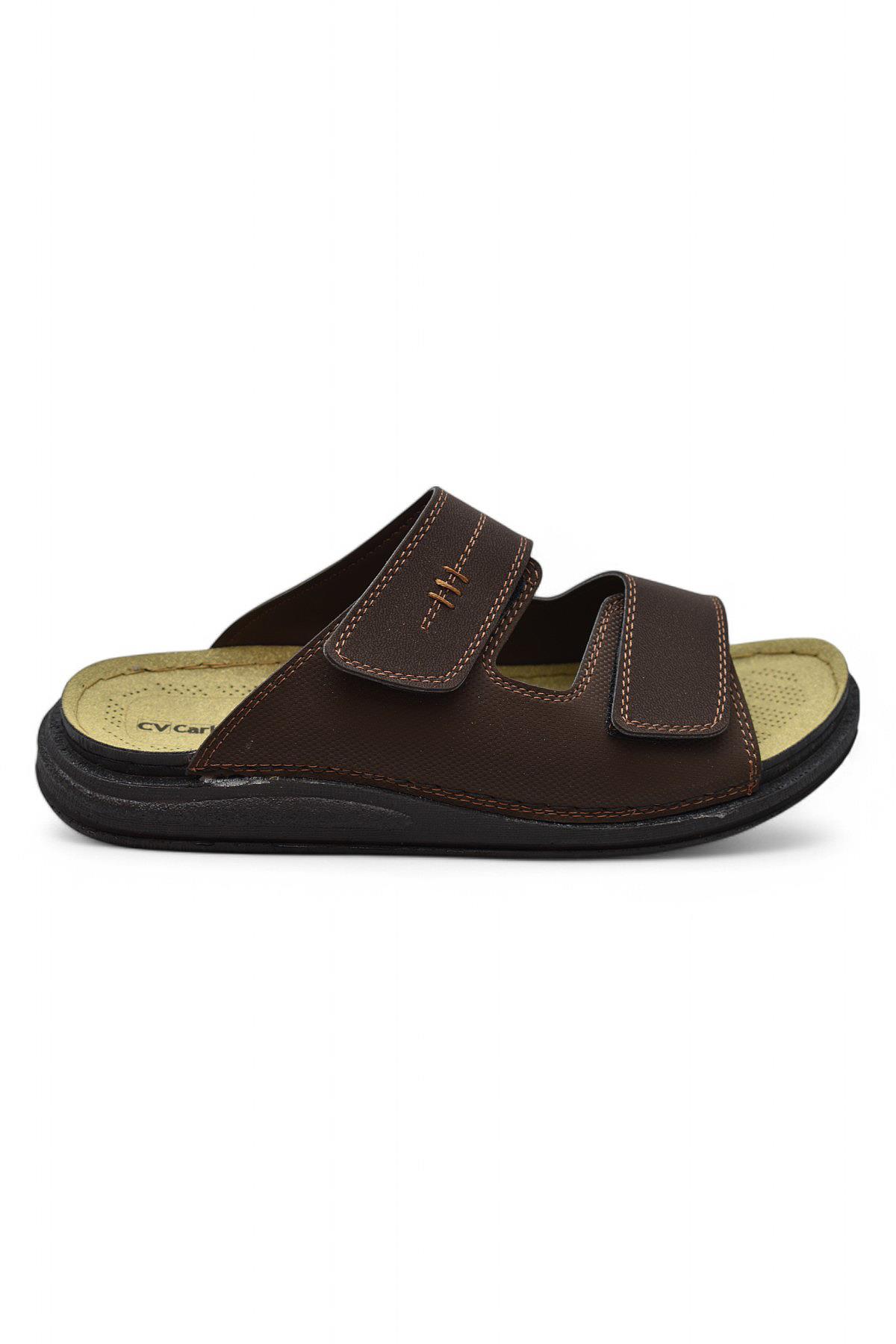 241115 Ortopedik Taban Erkek Terlik Erkek Cırtlı Terlik Sandalet - Görsel 2
