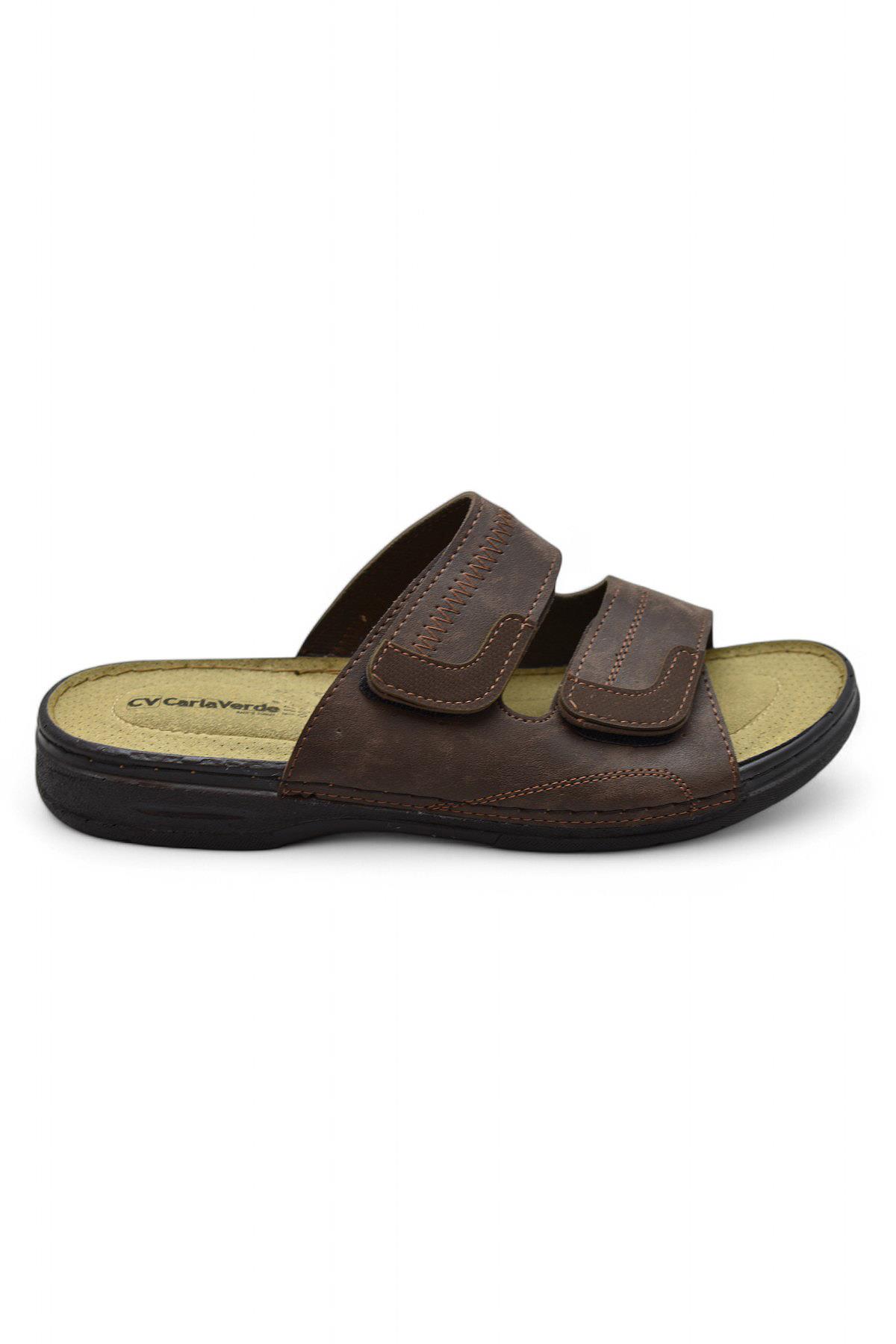 4412 Ortopedik Taban Erkek Terlik Erkek Cırtlı Terlik Sandalet - Görsel 2