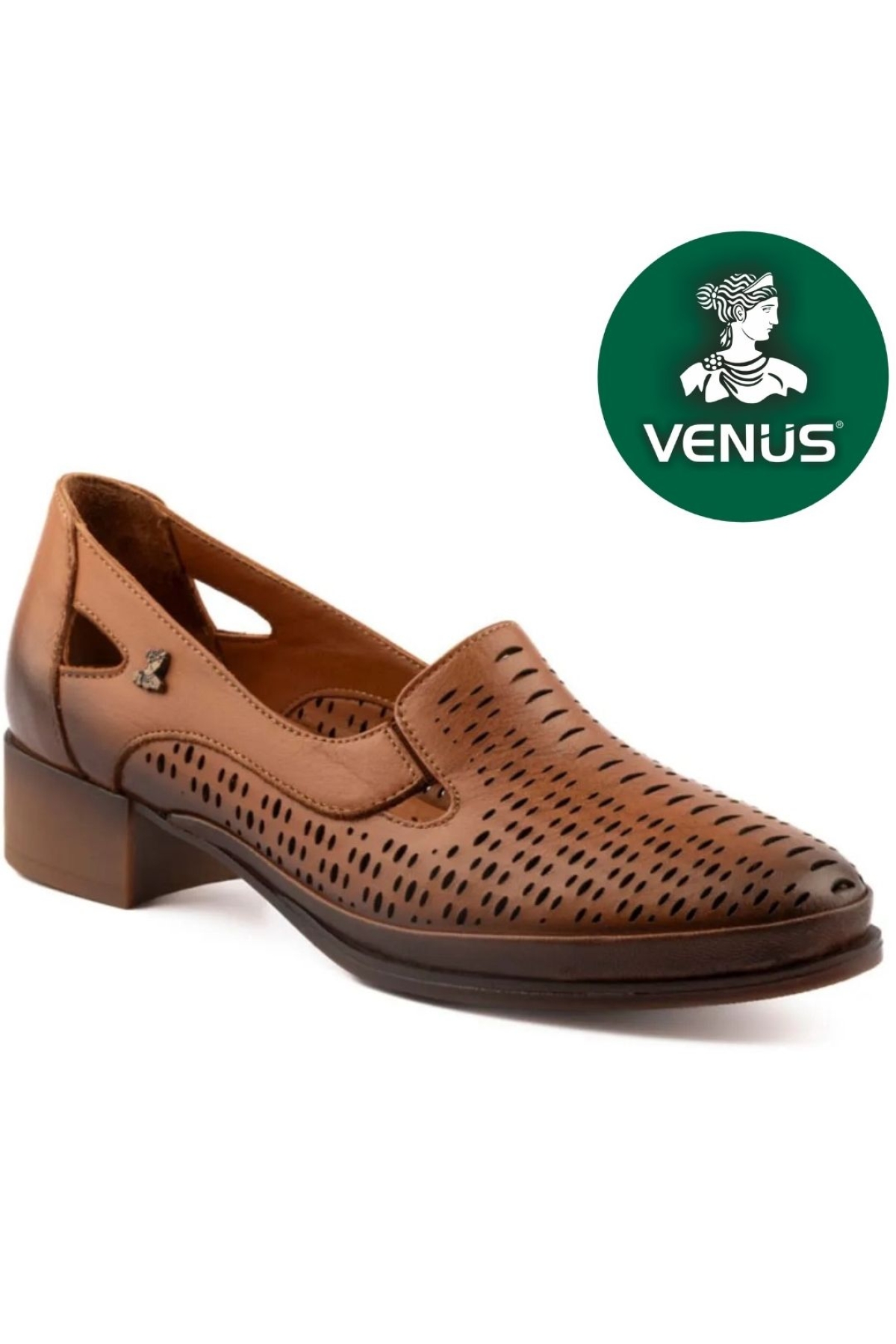 Vela Hakiki Deri Comfort Ortopedik Kadın Kısa Topuklu Ayakkabı - Görsel 3