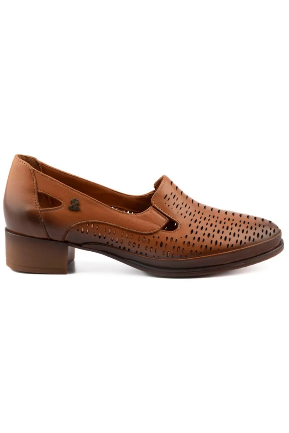 Vela Hakiki Deri Comfort Ortopedik Kadın Kısa Topuklu Ayakkabı - Görsel 5