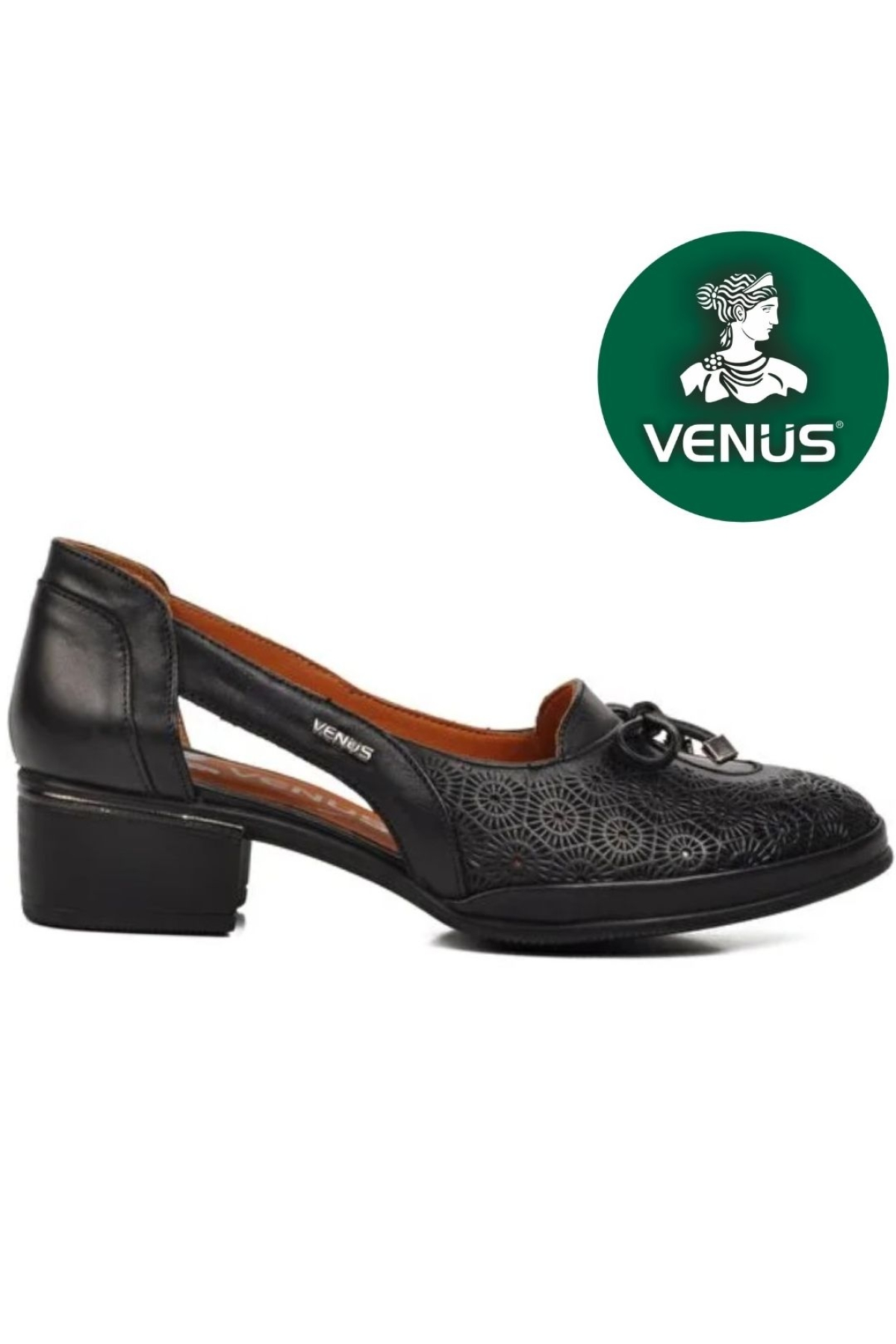 Opia Hakiki Deri Comfort Ortopedik Kadın Kısa Topuklu Ayakkabı - Görsel 3