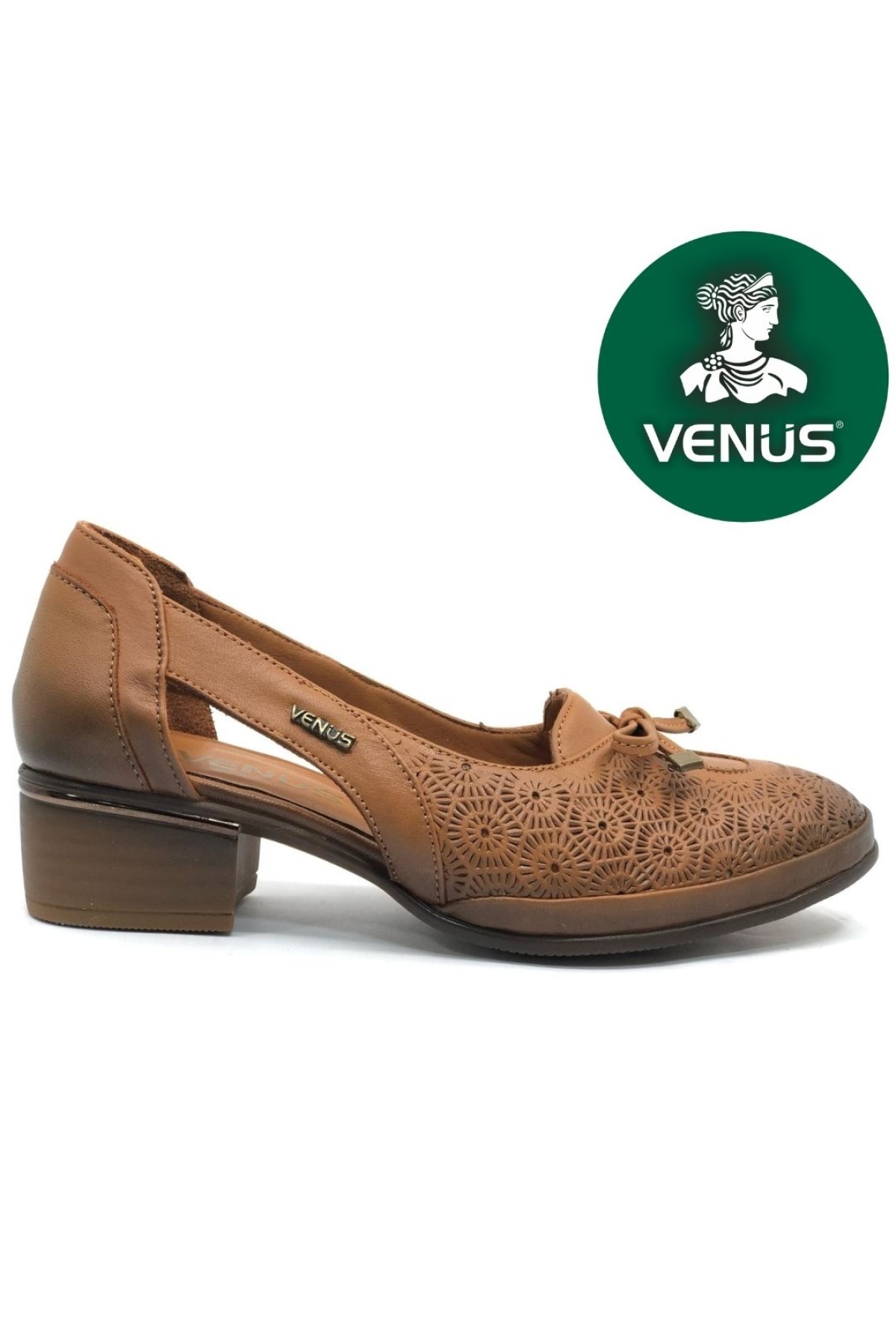 Opia Hakiki Deri Comfort Ortopedik Kadın Kısa Topuklu Ayakkabı - Görsel 3