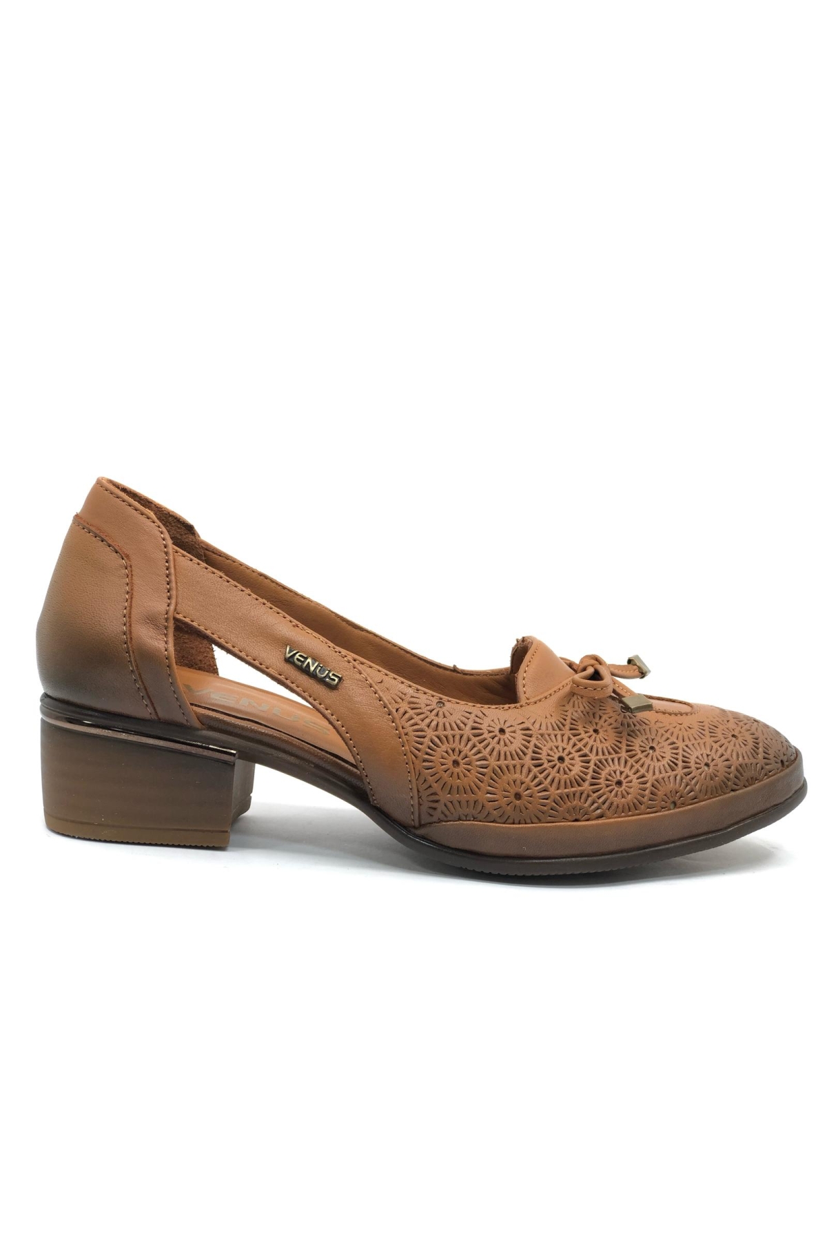 Opia Hakiki Deri Comfort Ortopedik Kadın Kısa Topuklu Ayakkabı - Görsel 6