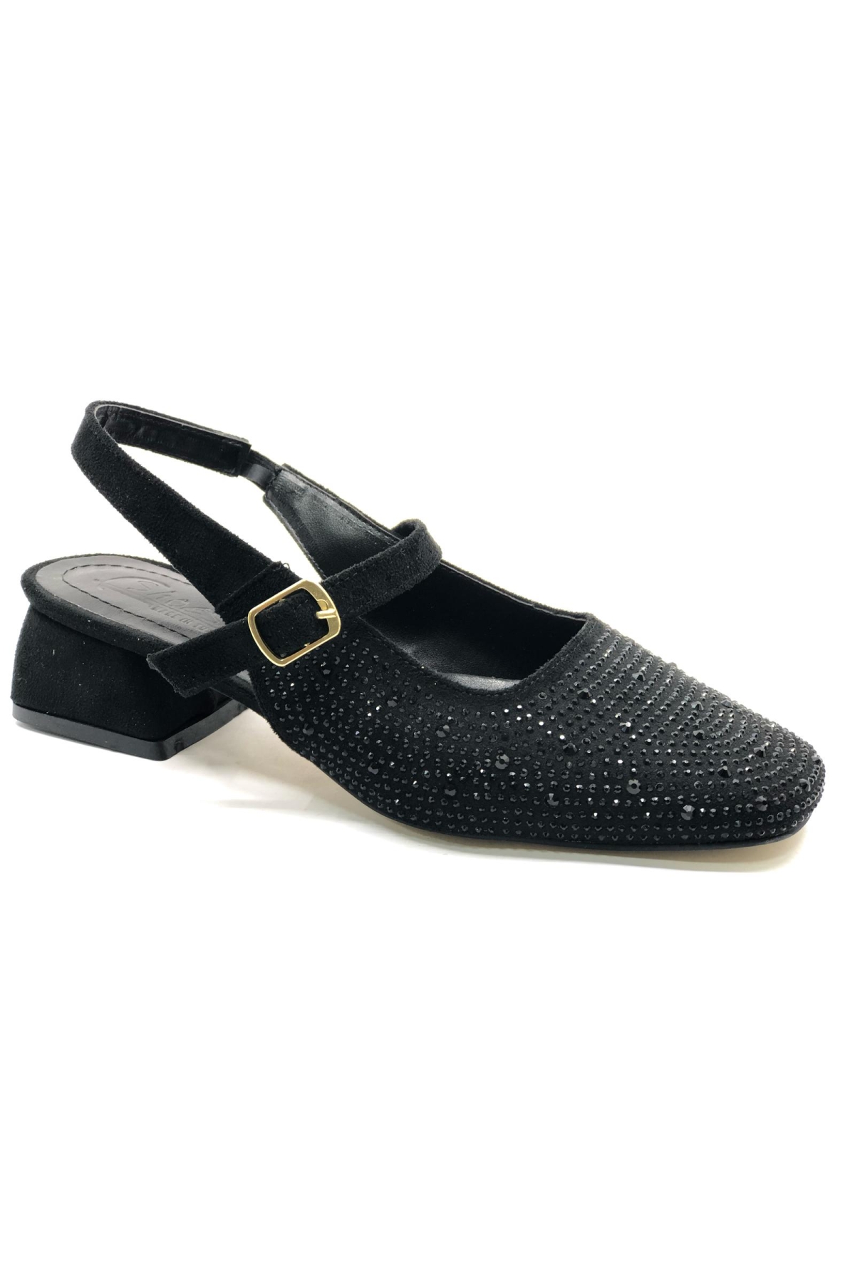 Seribo Taş Detaylı Kısa Topuklu Arkası Açık Kadın Babet Ayakkabı - Görsel 5