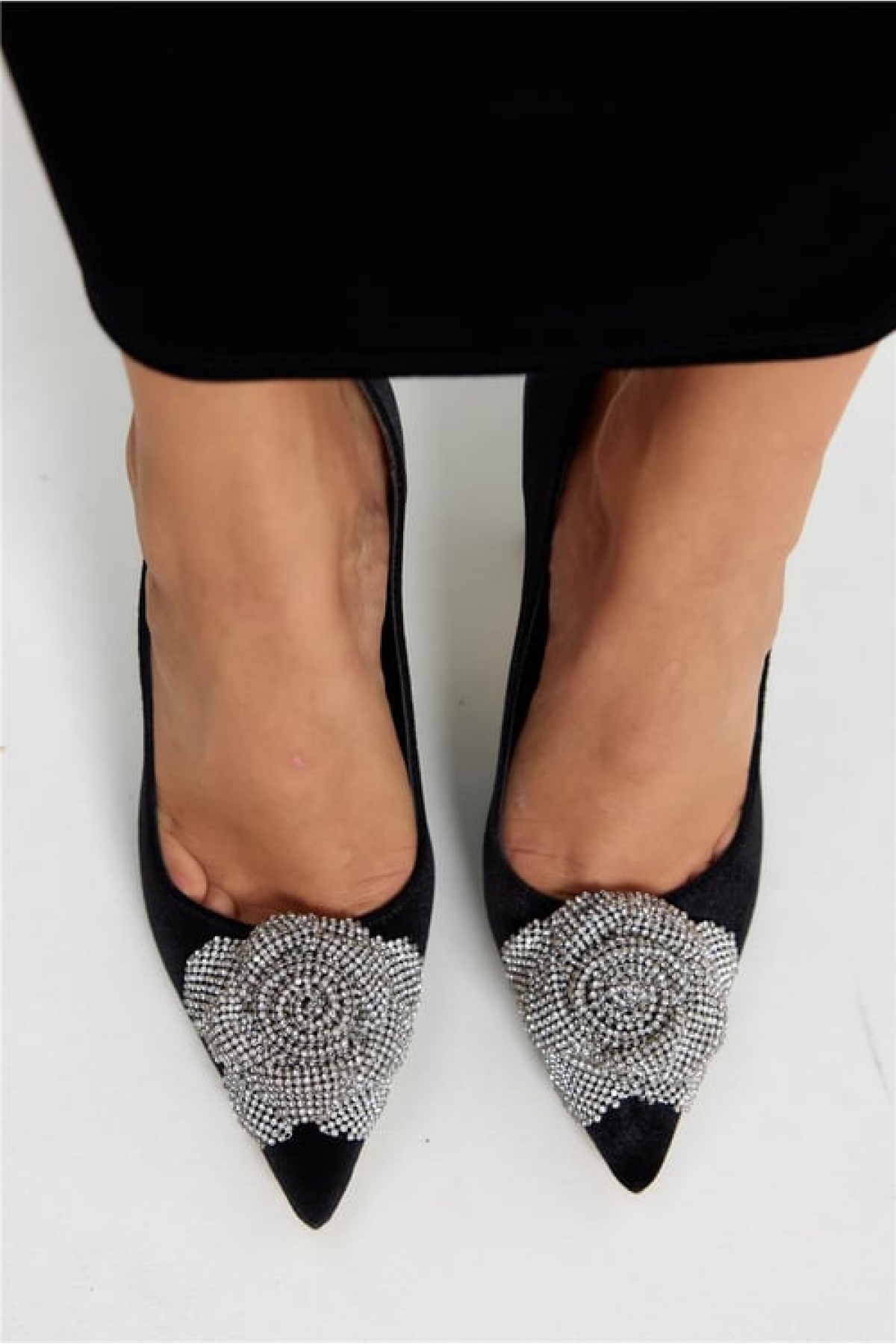 Gül Taş Detaylı Stiletto Kadın Topuklu Ayakkabı - Görsel 3