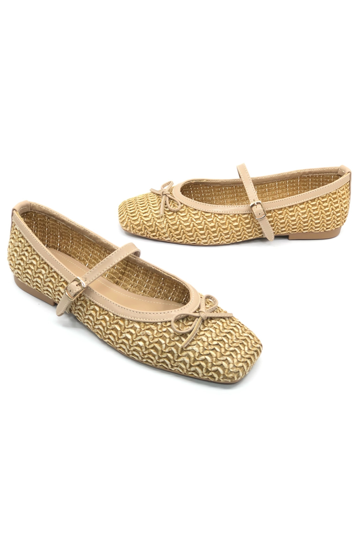 Hasır Fiyonk Detaylı Kadın Babet Ayakkabı - Görsel 4