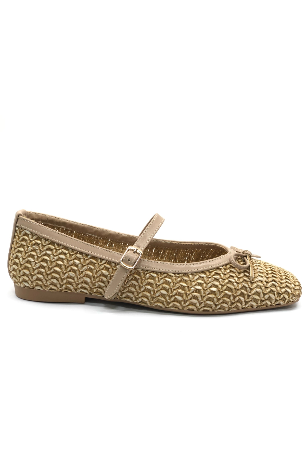 Hasır Fiyonk Detaylı Kadın Babet Ayakkabı - Görsel 5