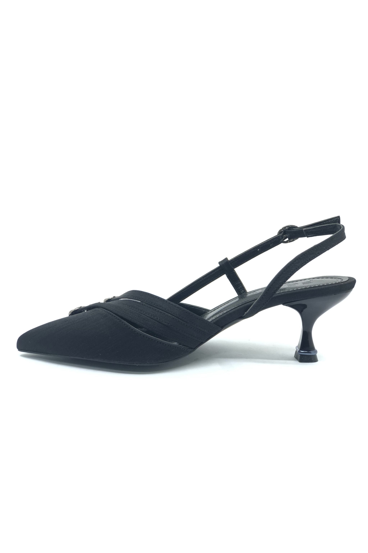 Şeker Topuklu Üç Toka Detaylı Arkası Açık Stiletto Kadın Kısa Topuklu Ayakkabı - Görsel 6