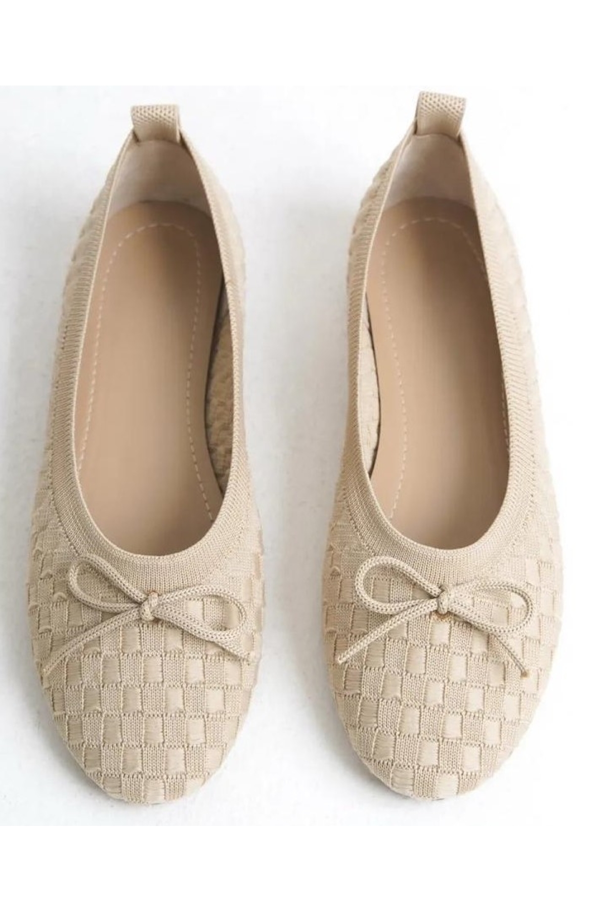 Triko Fiyonk Detaylı Kadın Babet Ayakkabı - Görsel 5