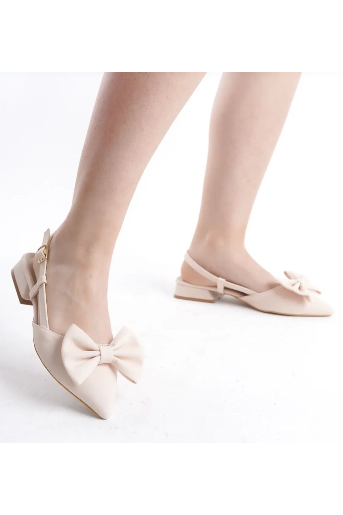 Kurdela Detaylı Arkası Açık Kadın Babet Ayakkabı - Görsel 2