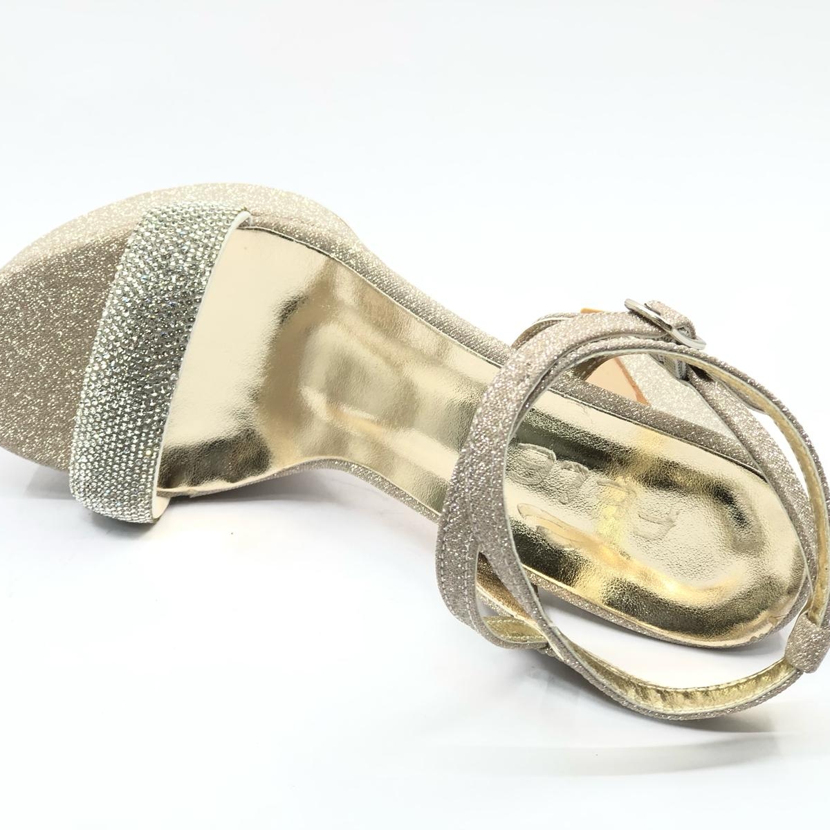 13 cm Yüksek Platform Tek Bant Topuklu Taşlı Kadın Abiye Ayakkabı - Görsel 6