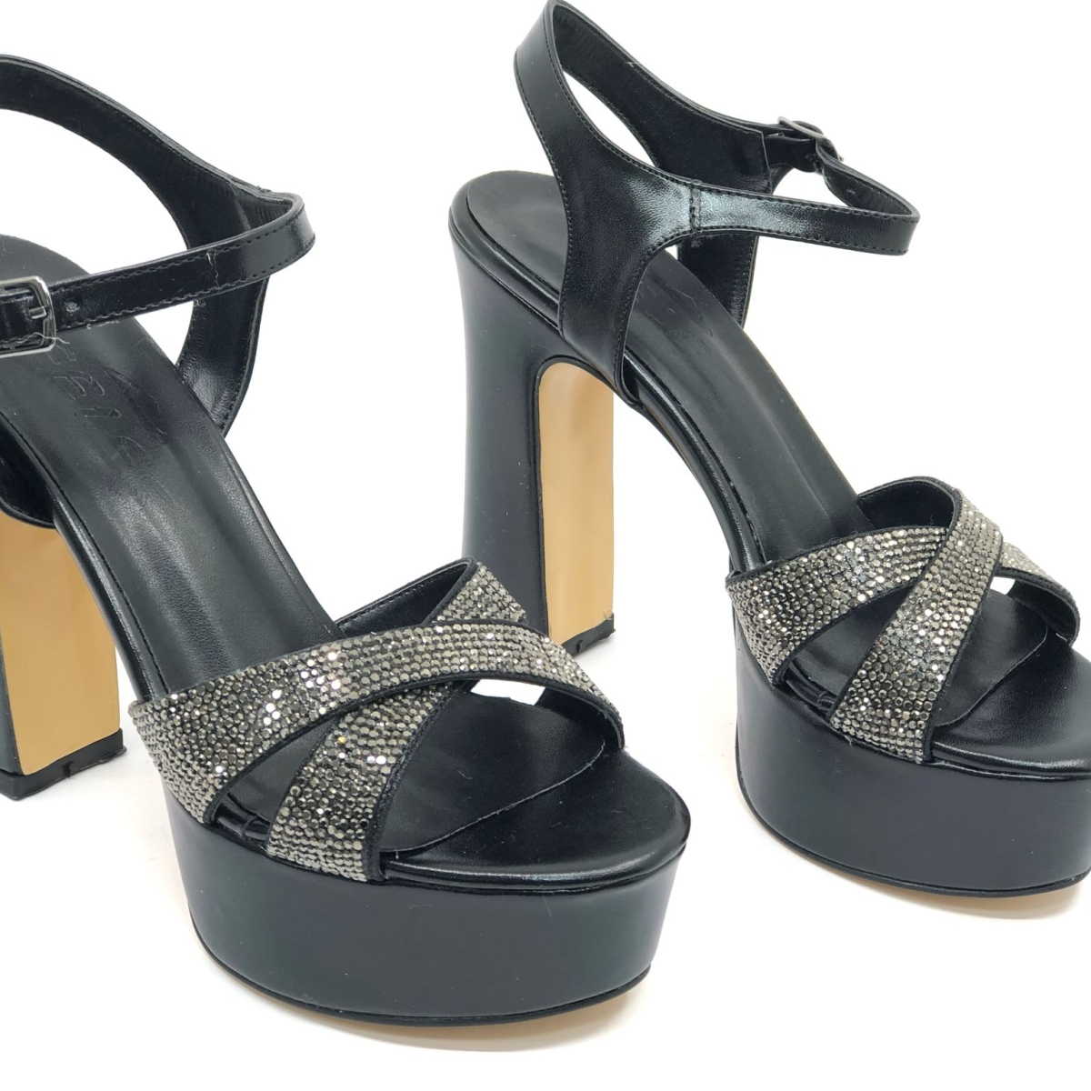 13 cm Yüksek Platform Çapraz Bant Topuklu Taşlı Kadın Abiye Ayakkabı - Görsel 4