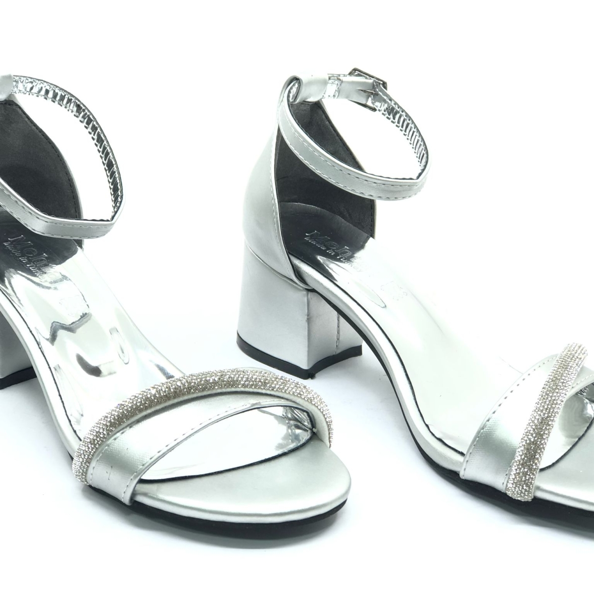 Şerit Taşlı Tek Bant 5 cm Kadın Topuklu Ayakkabı - Görsel 3