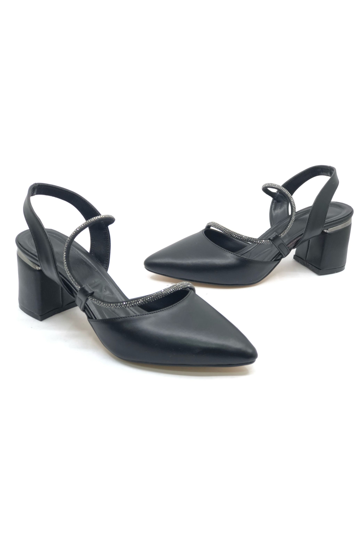 Şerit Taşlı Kadın Abiye Topuklu Ayakkabı - Görsel 2