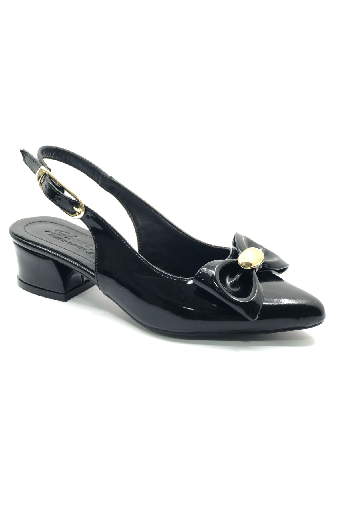 Arkası Açık Fiyonk Detaylı Klasik Kadın Topuklu Ayakkabı - Görsel 3