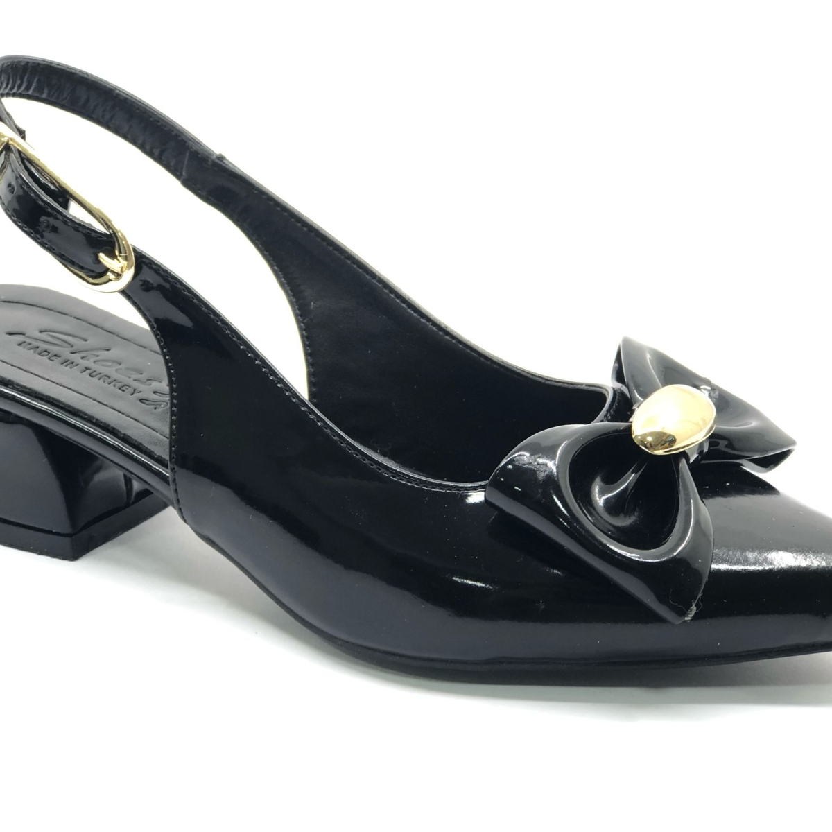 Arkası Açık Fiyonk Detaylı Klasik Kadın Topuklu Ayakkabı - Görsel 4