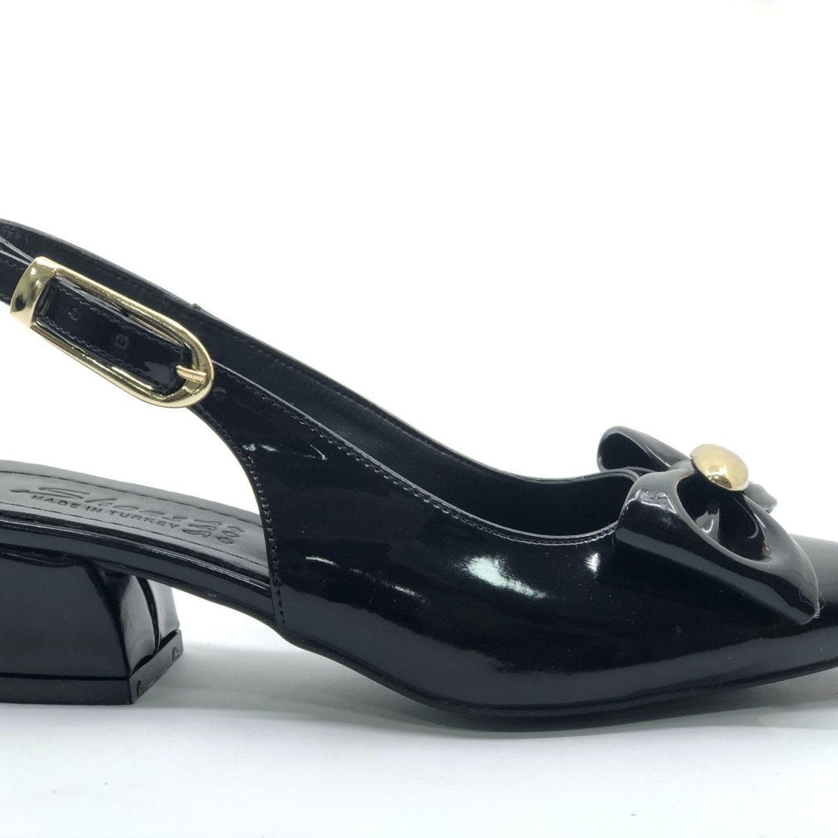 Arkası Açık Fiyonk Detaylı Klasik Kadın Topuklu Ayakkabı - Görsel 5