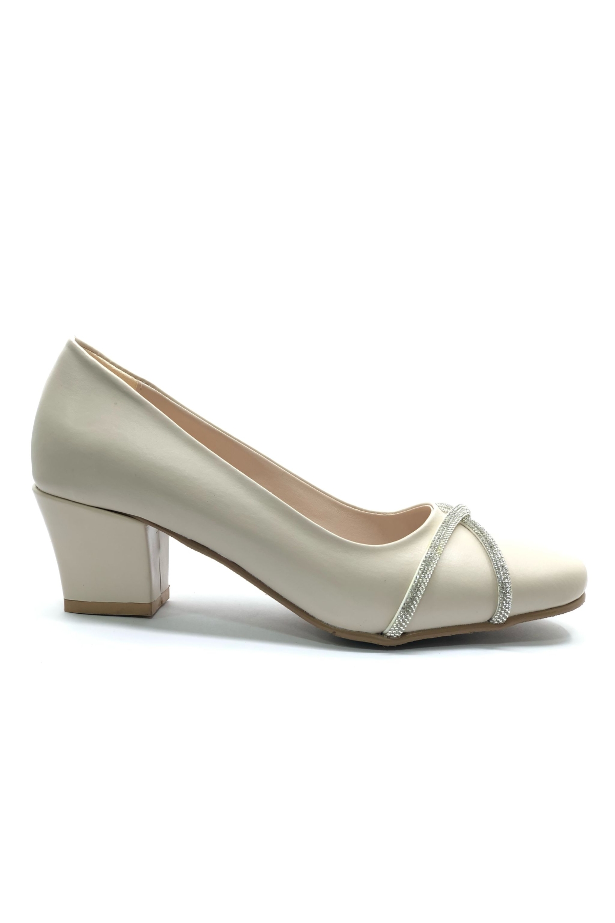 Şerit Detaylı Topuklu Kadın Klasik Ayakkabı - Görsel 4