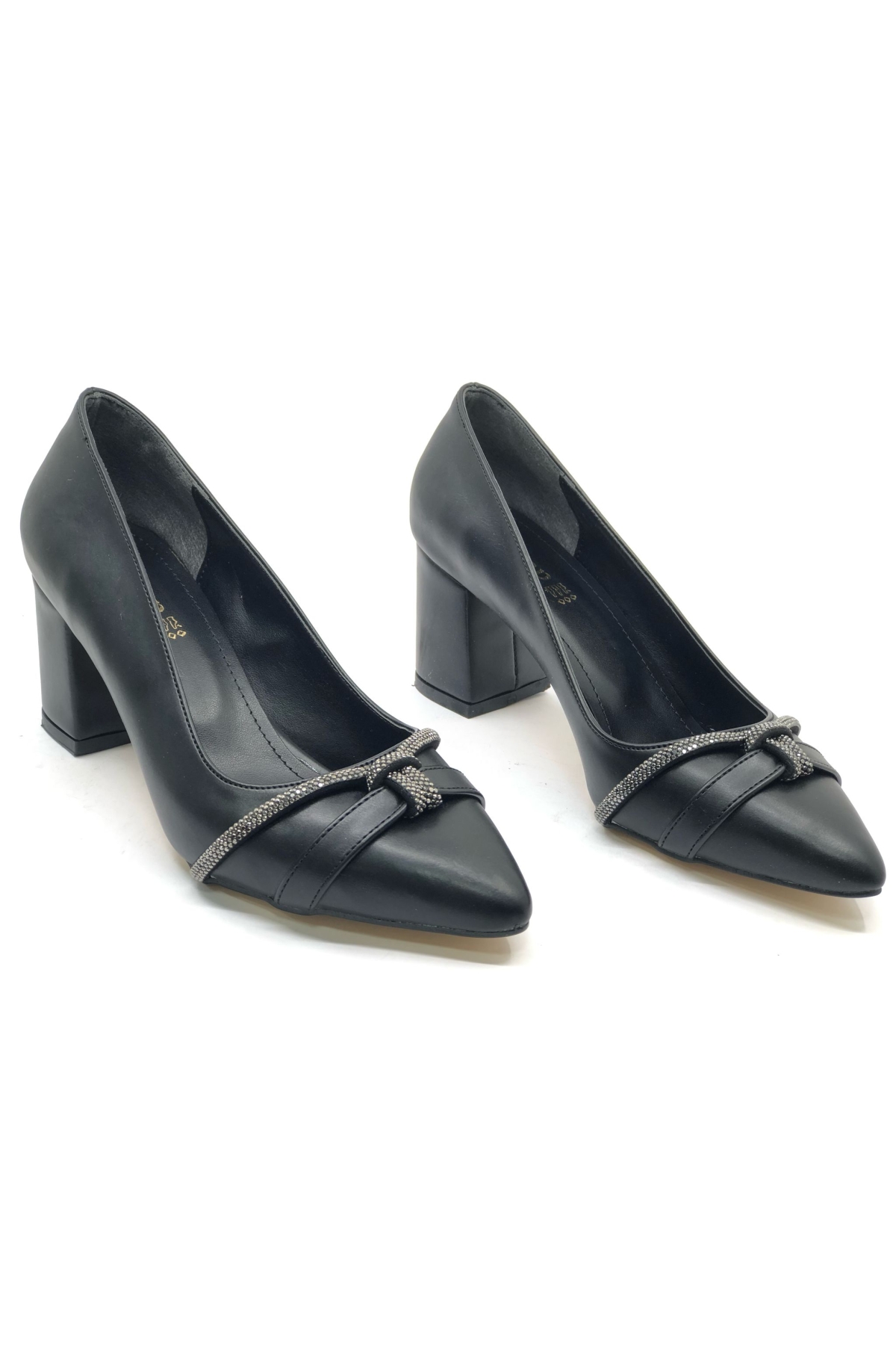 Şerit Düğüm Taş Detaylı Topuklu Kadın Klasik Ayakkabı - Görsel 2