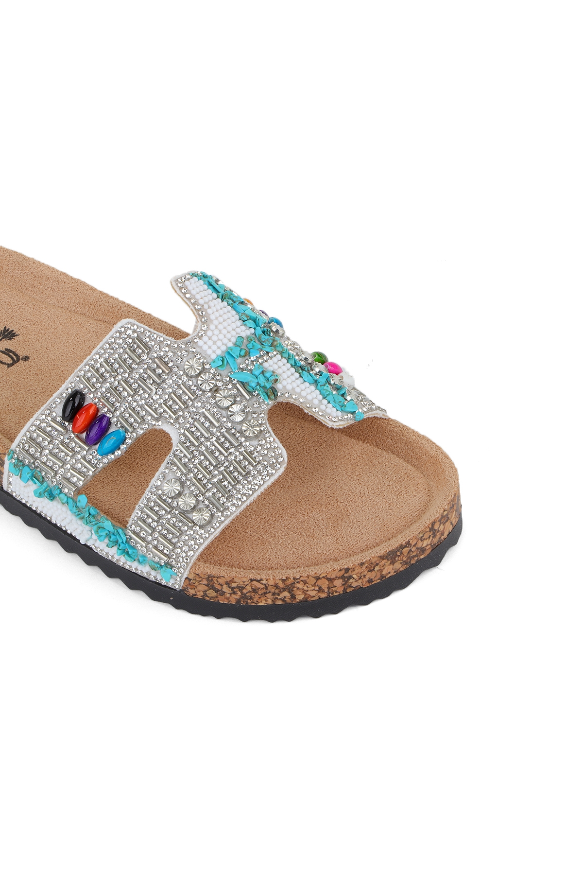Ella Anatomik Taban Taş Detaylı Kadın Terlik - Görsel 6