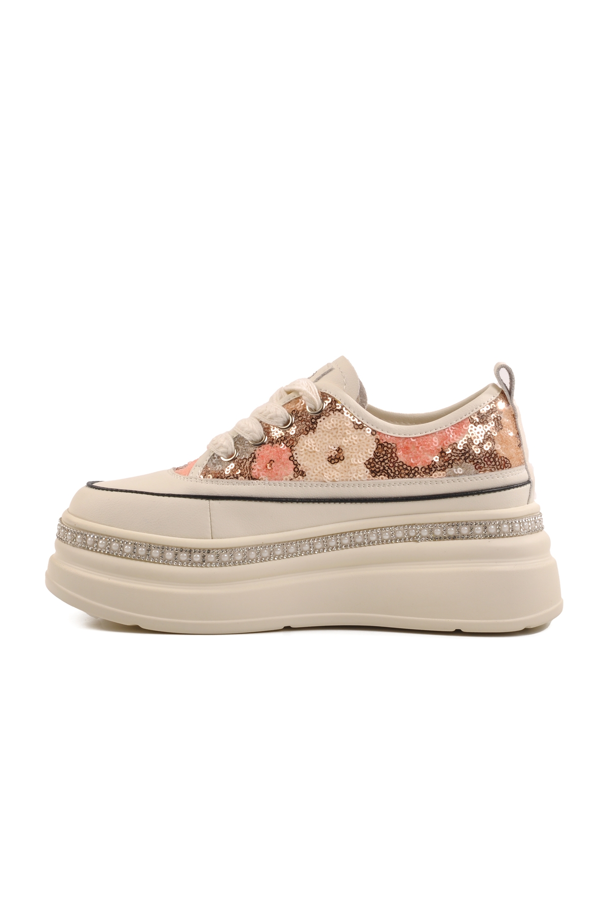 Sarı Yüksek Taban Kadın Sneaker 25Y423-6 Z - Görsel 3