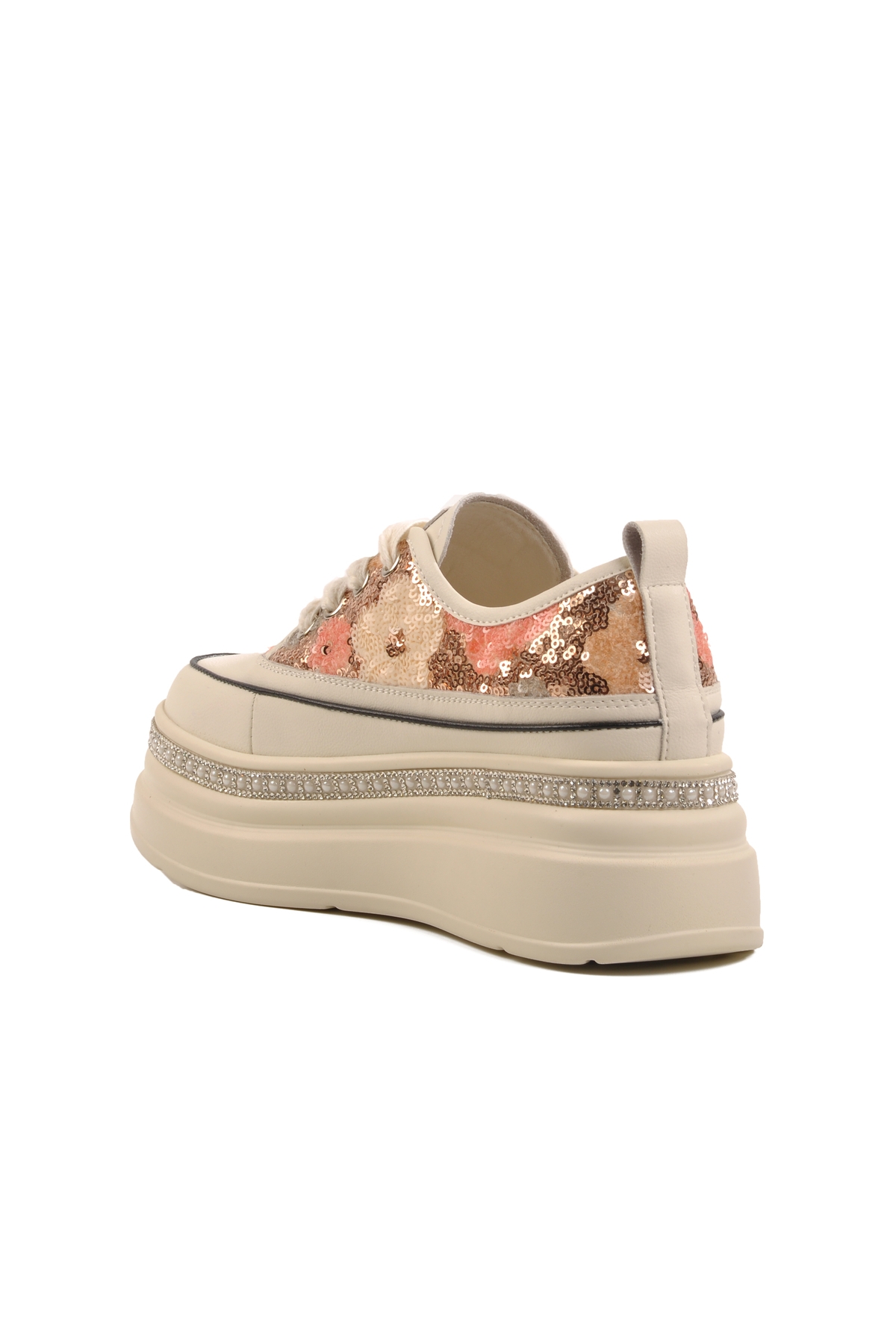 Sarı Yüksek Taban Kadın Sneaker 25Y423-6 Z - Görsel 5