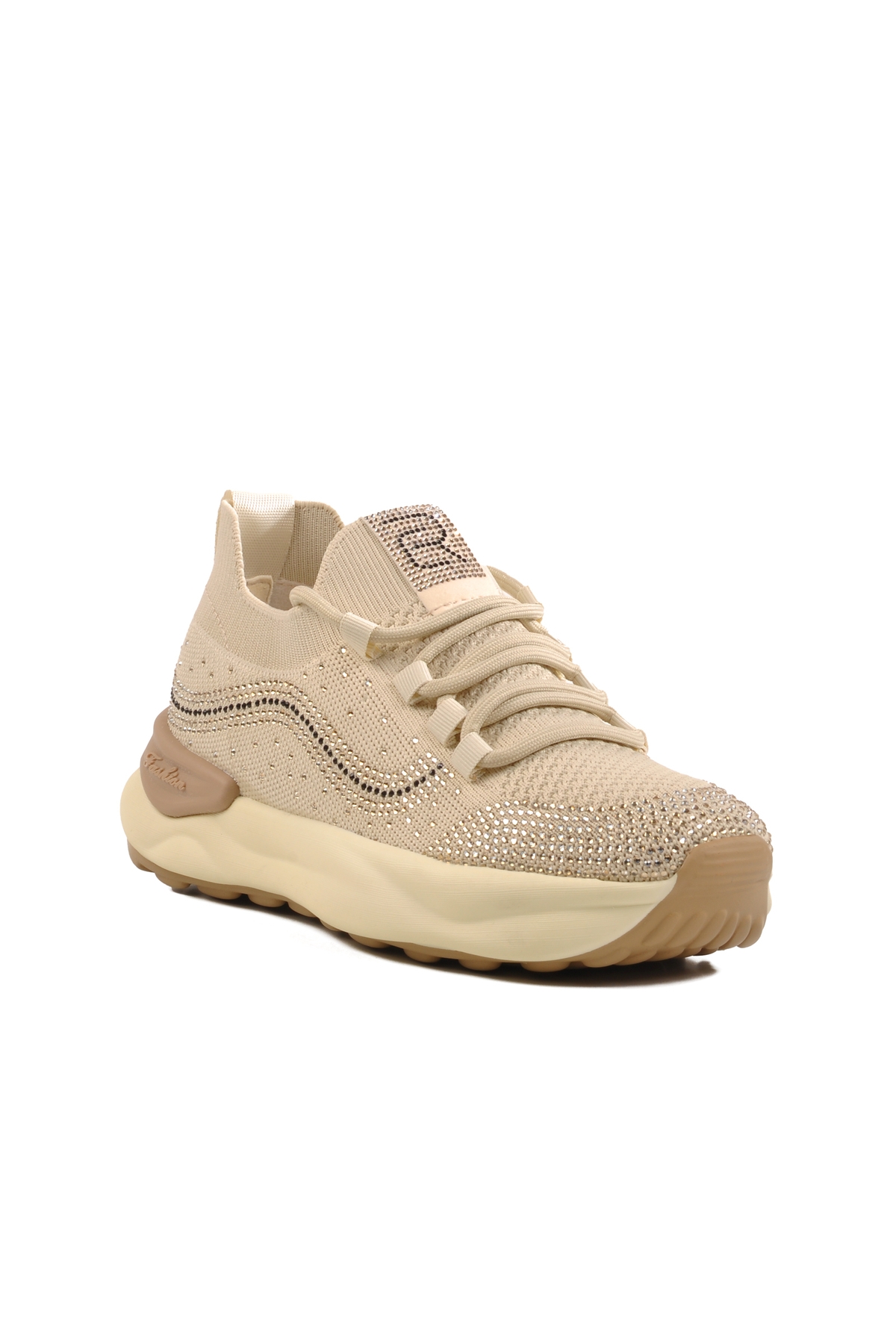 Bej Triko Hafif Kadın Sneaker 25Y310-4 Z - Görsel 4