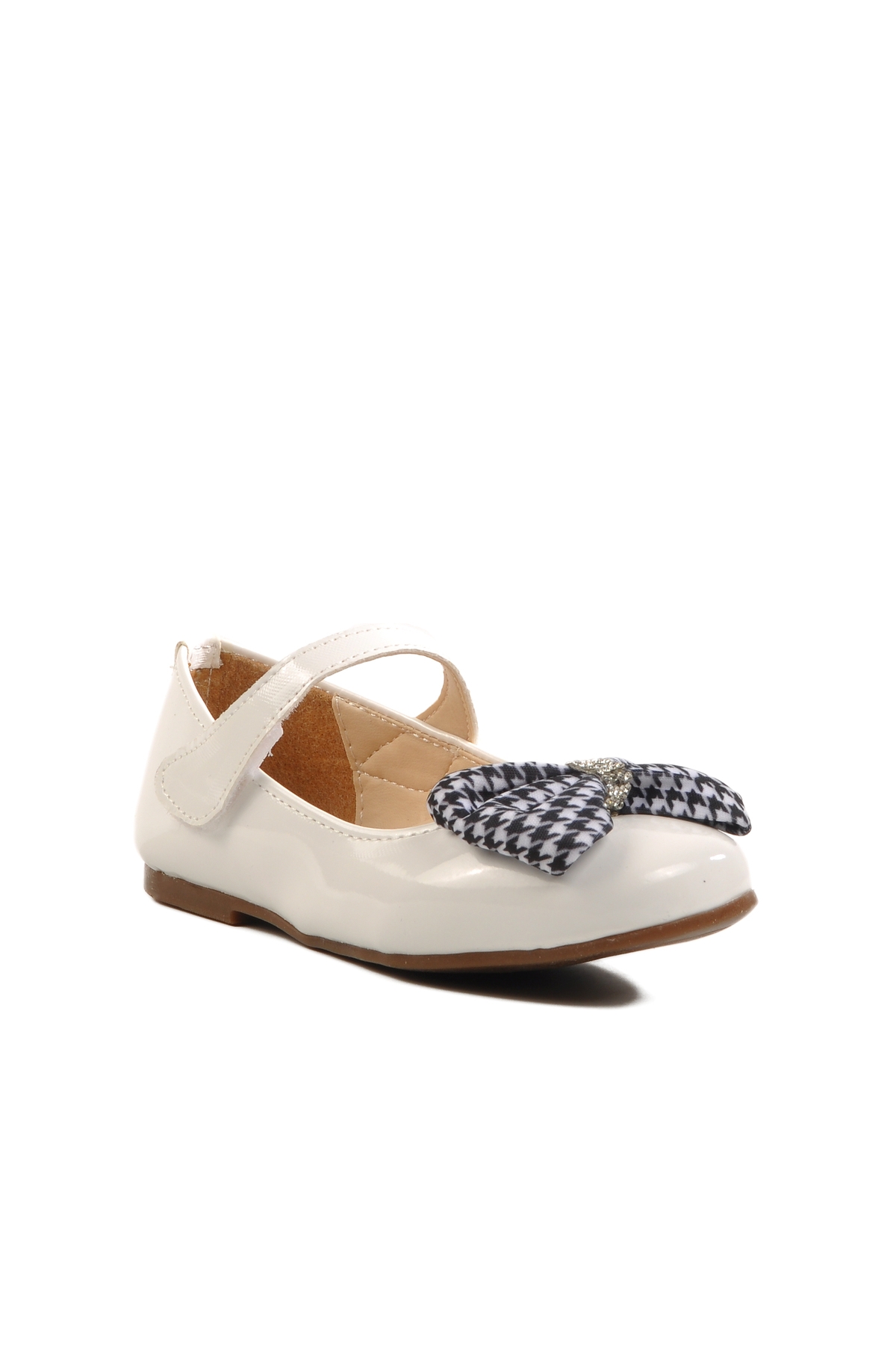 Beyaz Rugan Kız Çocuk Fiyonk Kurdeleli Babet 180 P - Görsel 4