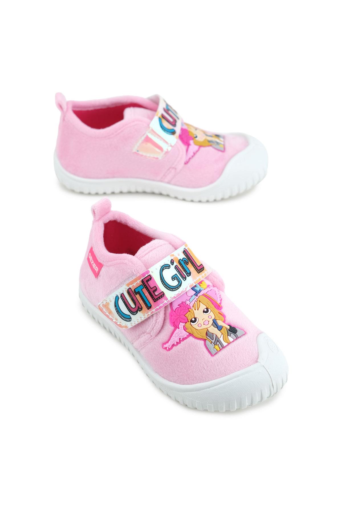 03377 Kız Çocuk Günlük Cırtlı Panduf Kreş Ayakkabı - Görsel 2