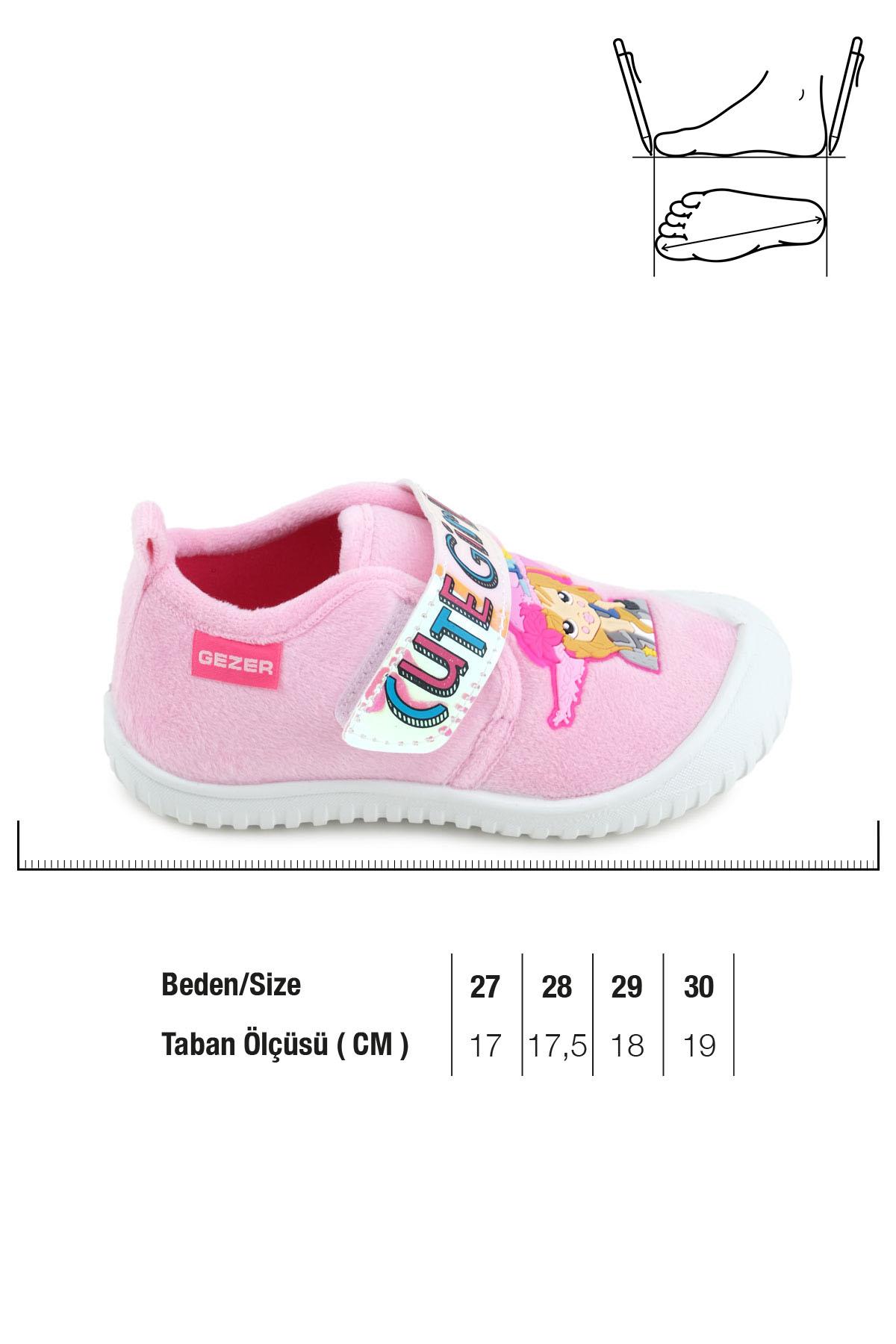 03377 Kız Çocuk Günlük Cırtlı Panduf Kreş Ayakkabı - Görsel 3