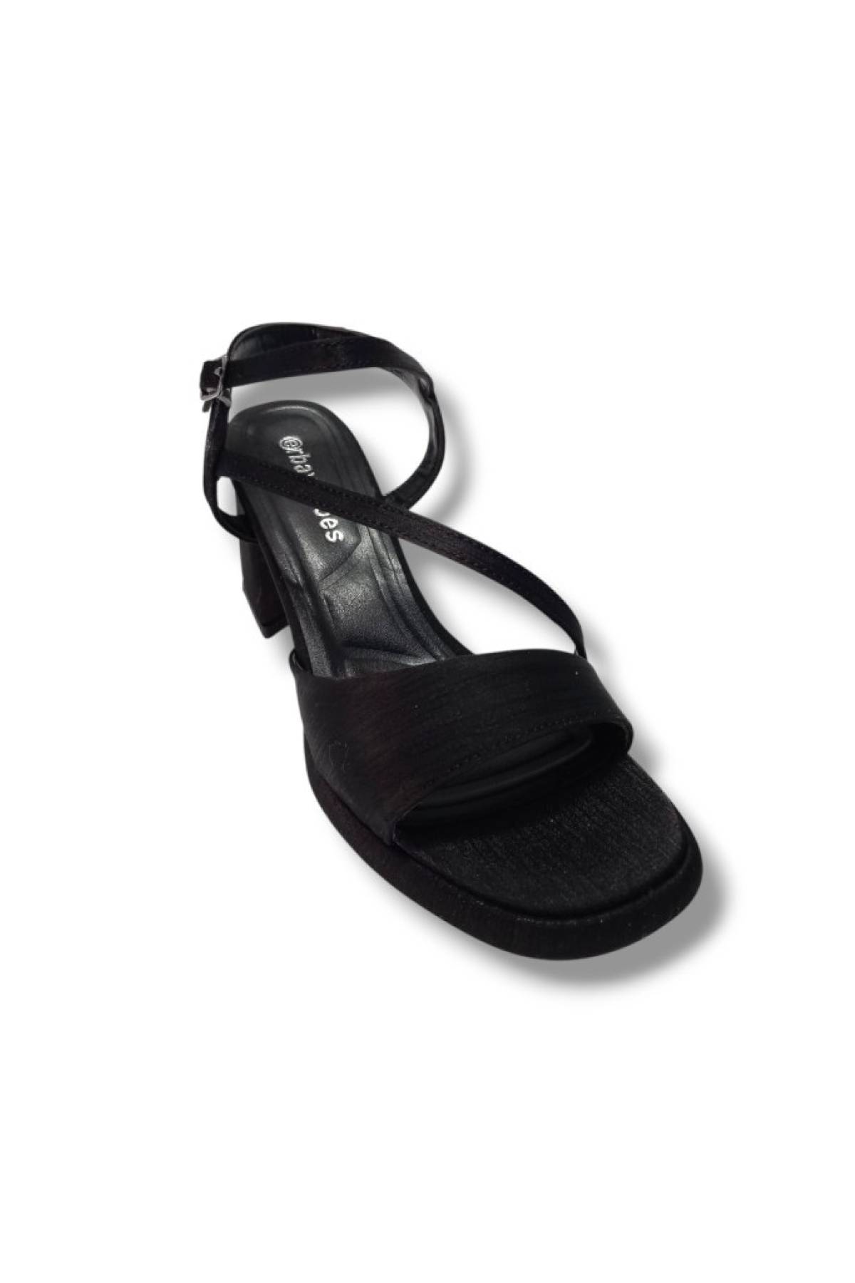 402-25 Saten Kalın Topuk Anatomik Kadın Sandalet - Görsel 2