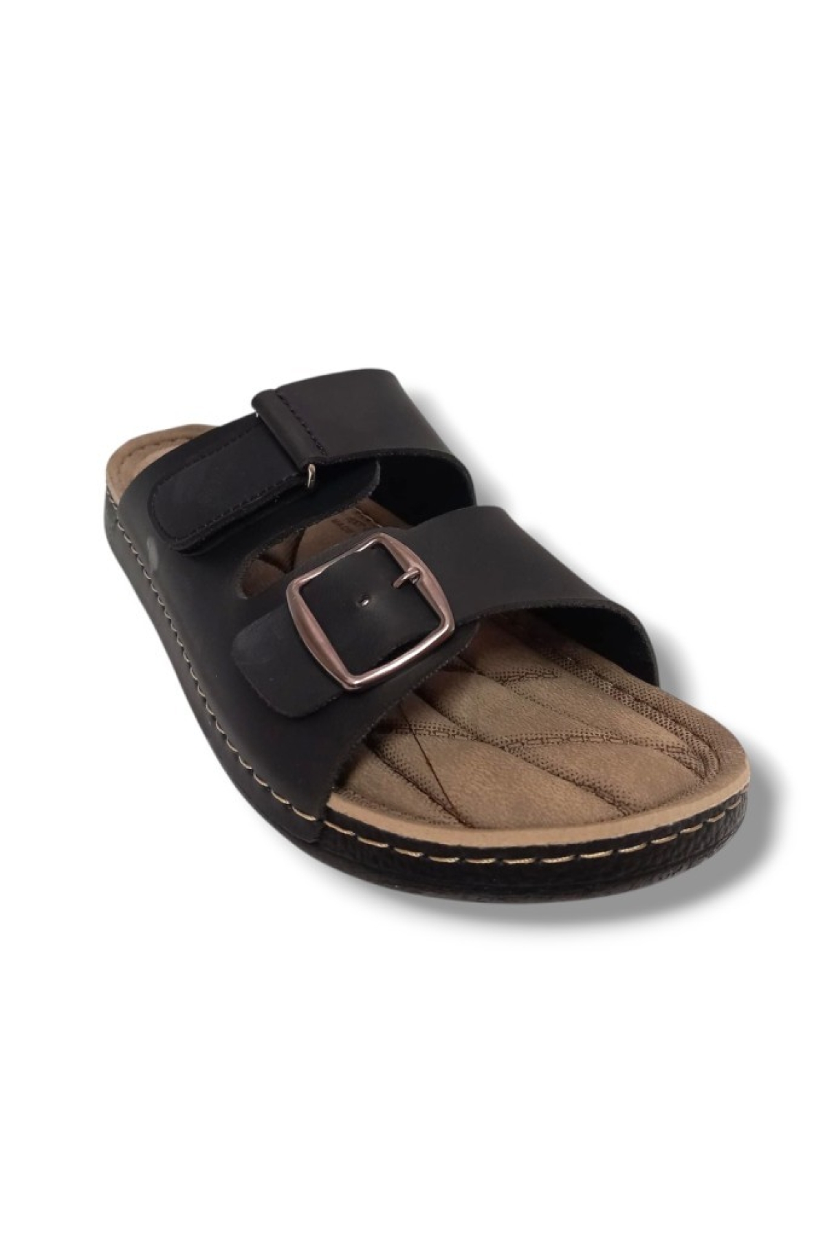 1055-2-25 Deri Anatomik Cırt Bantlı Soft Erkek Terlik 45-47 - Görsel 2
