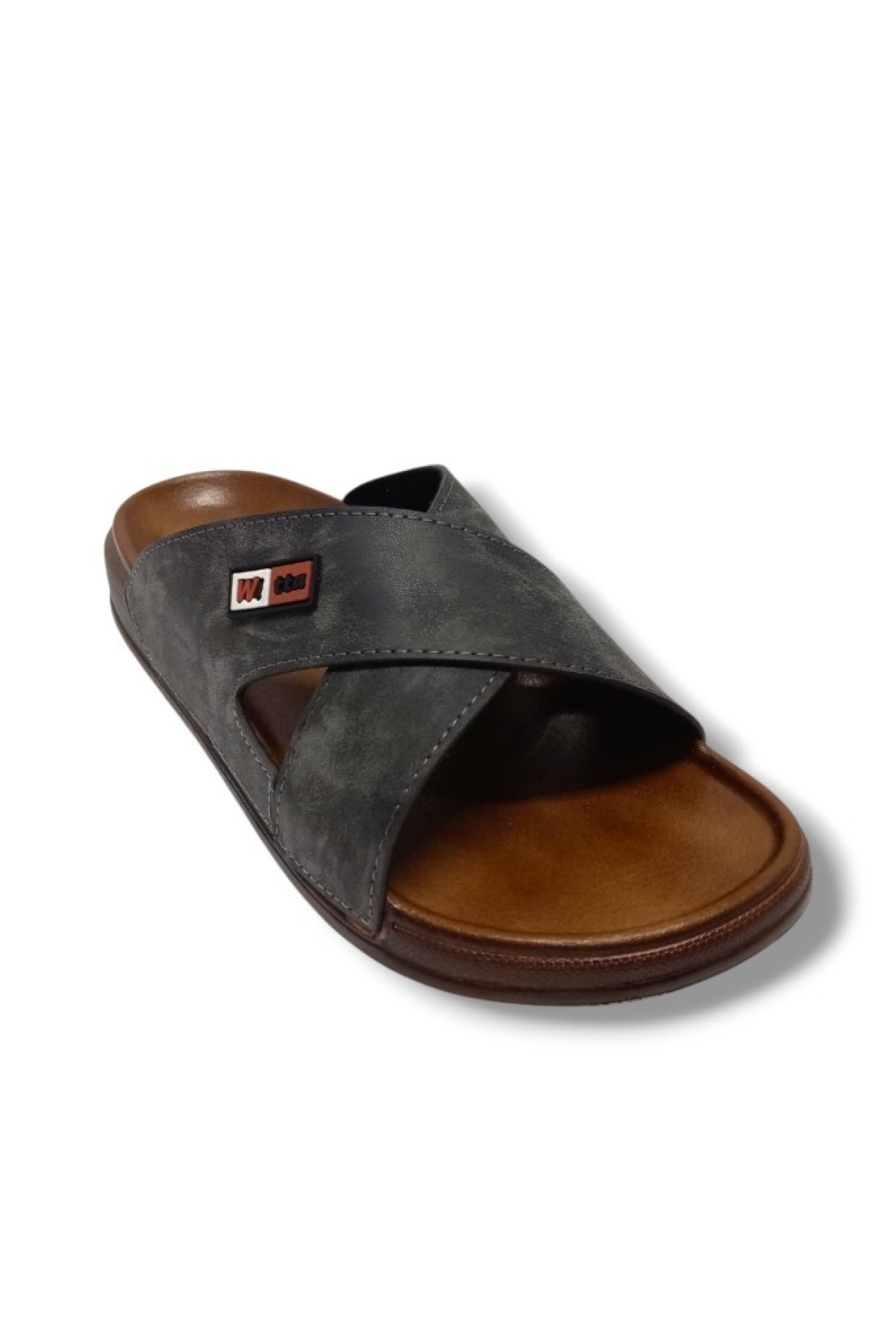 54202-25 Deri Çapraz Bant Anatomik Erkek Terlik - Görsel 2