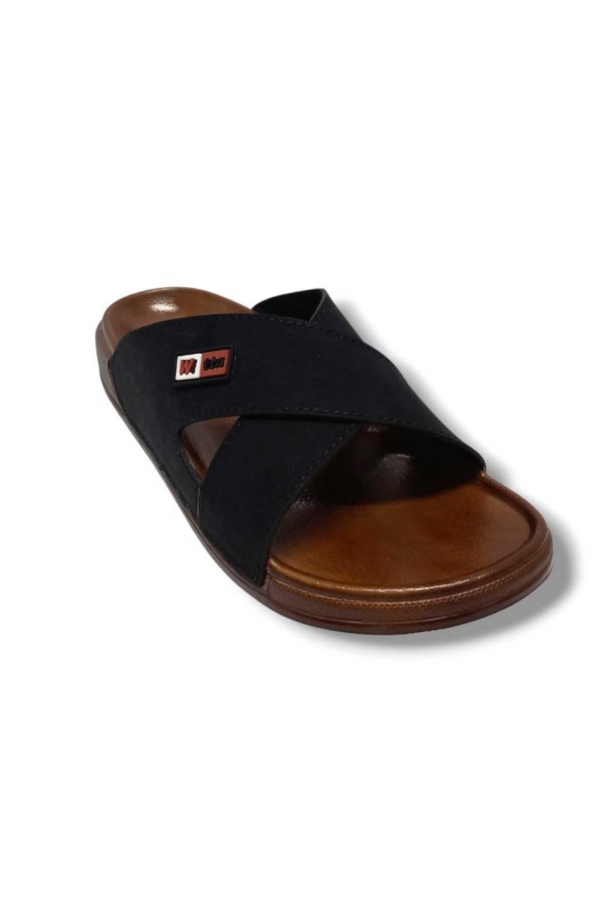 54202-25 Deri Çapraz Bant Anatomik Erkek Terlik - Görsel 2