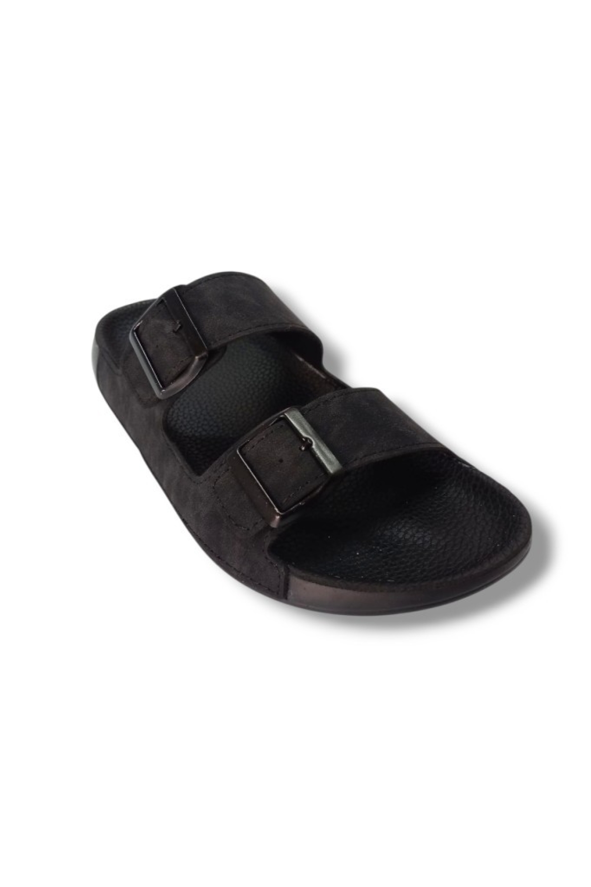 52551-25 Deri Çift Bant Anatomik Erkek Terlik - Görsel 2