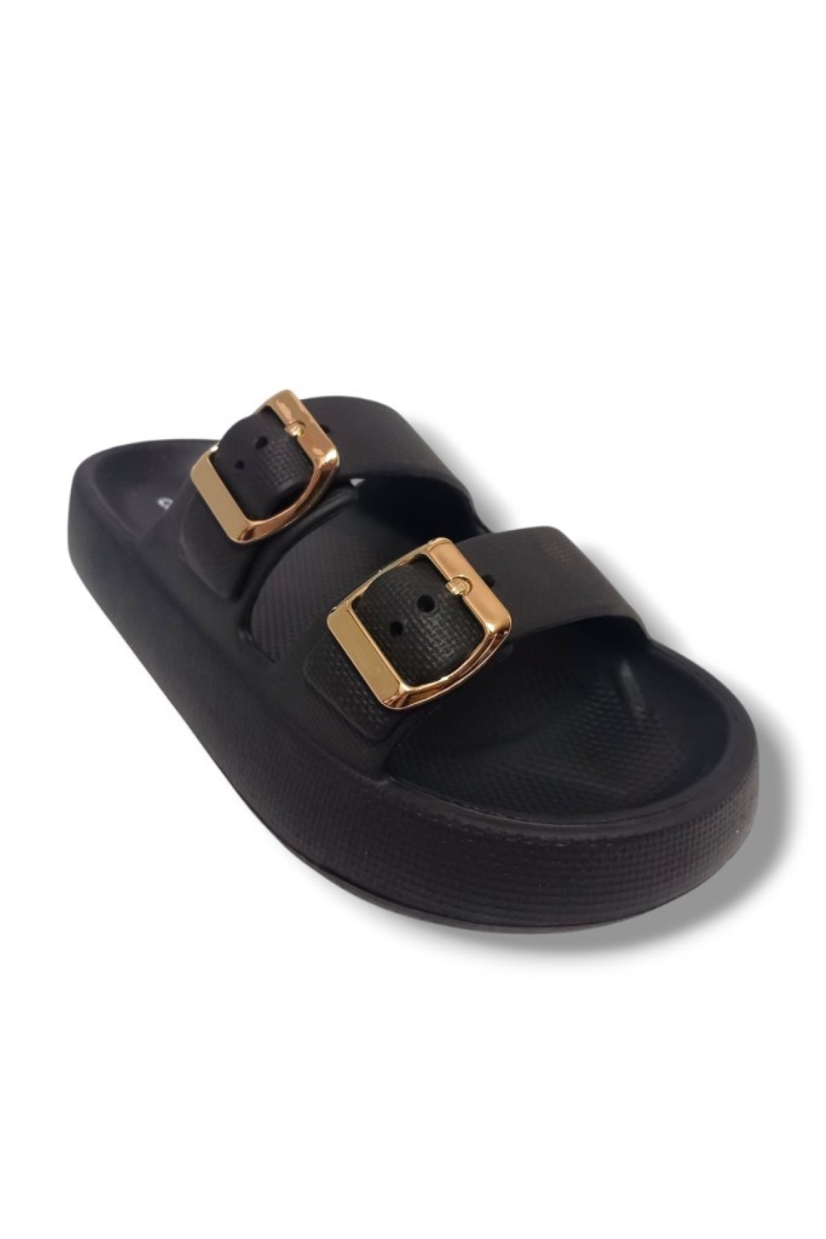 Akınal E282.Z.0003-25 Eva Çift Bant Anatomik Terlik Siyah Altın 36-40 - Görsel 2