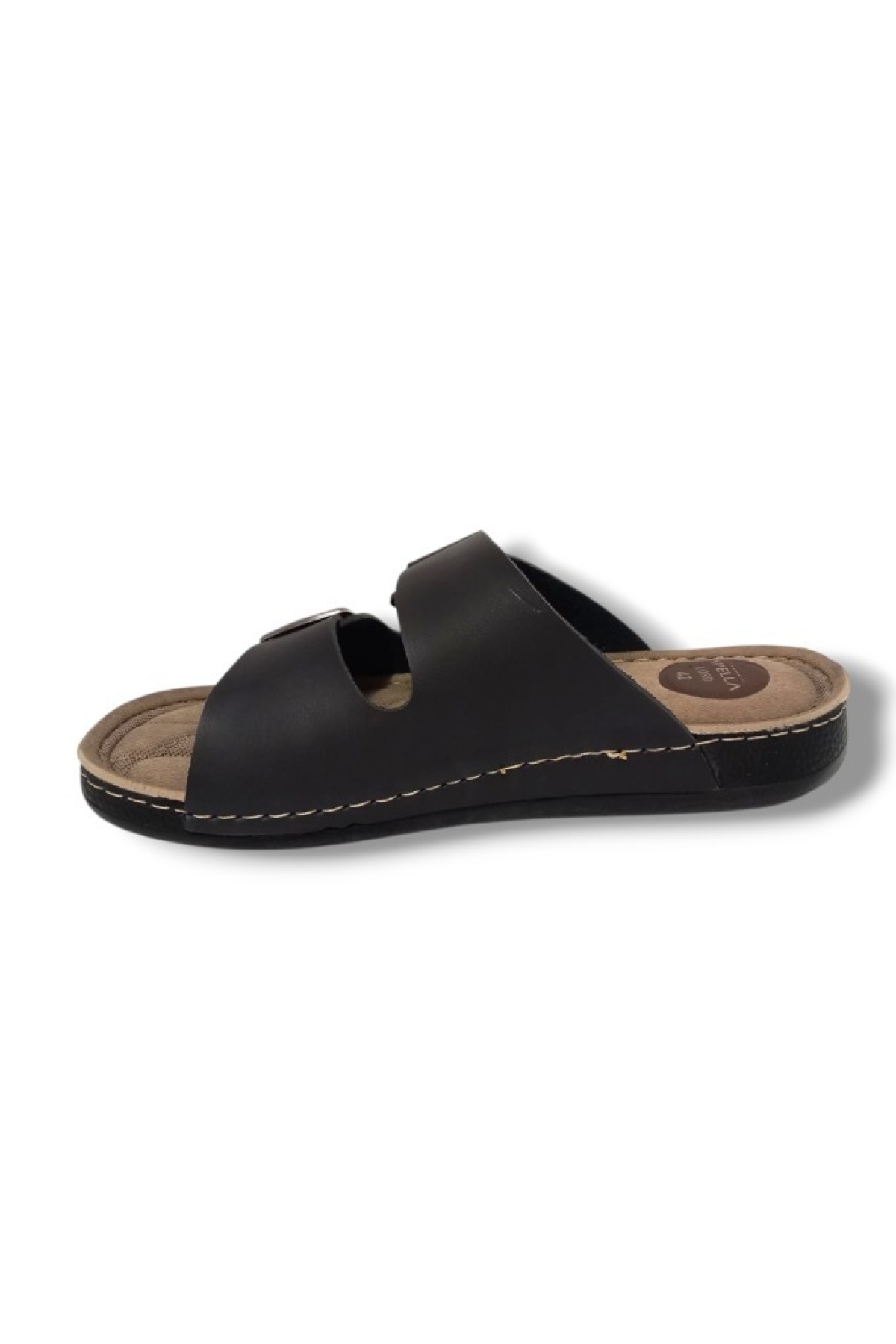 955-2-25 Deri Anatomik Cırt Bantlı Soft Erkek Terlik - Görsel 4