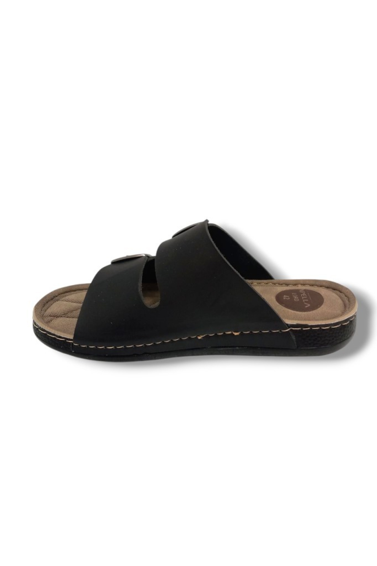 1055-4-25 Deri Anatomik Çift Bantlı Soft Erkek Terlik 45-47 - Görsel 3