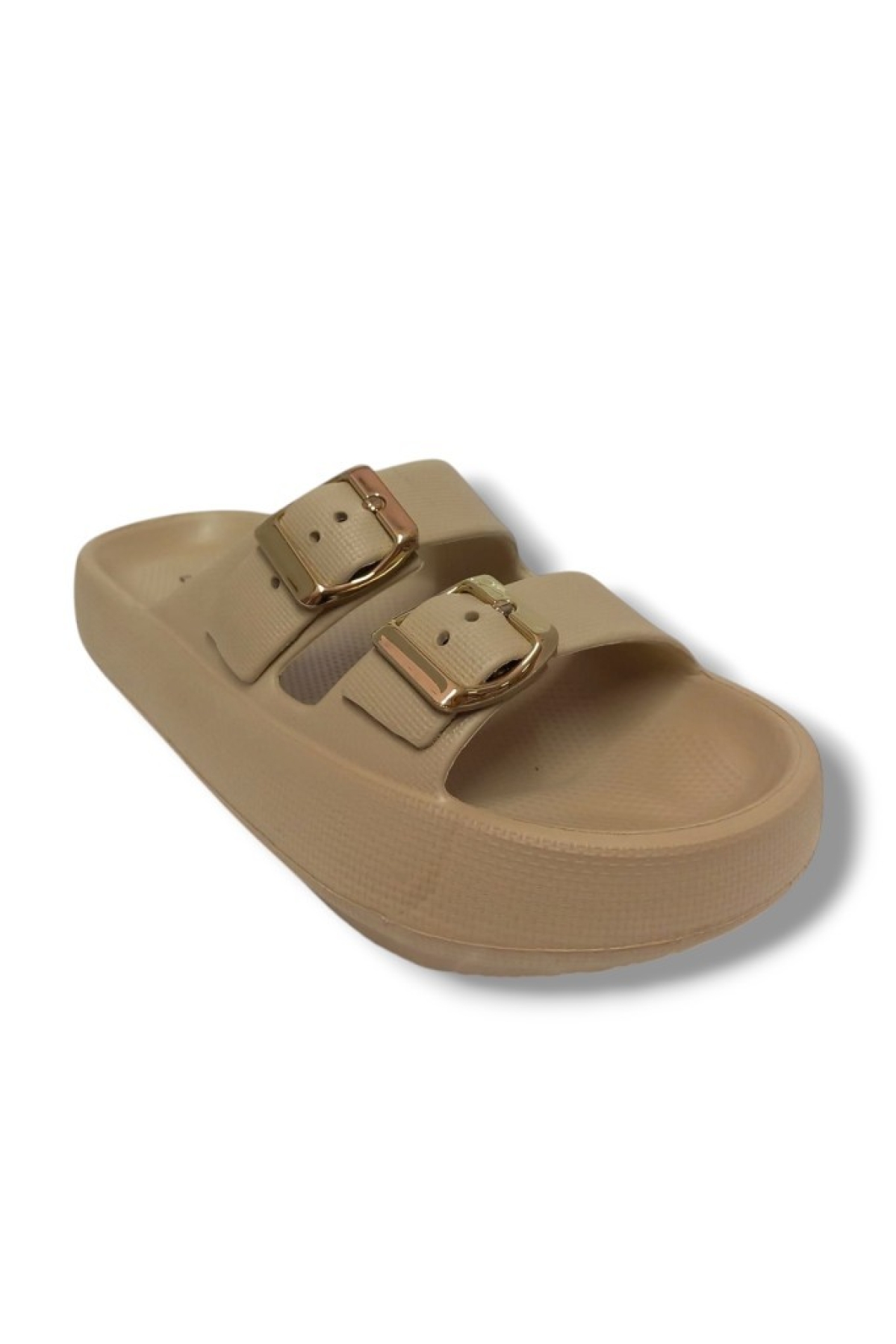 Akınal E282.Z.0003-25 Eva Çift Bant Anatomik Terlik Bej Altın 36-40 - Görsel 2