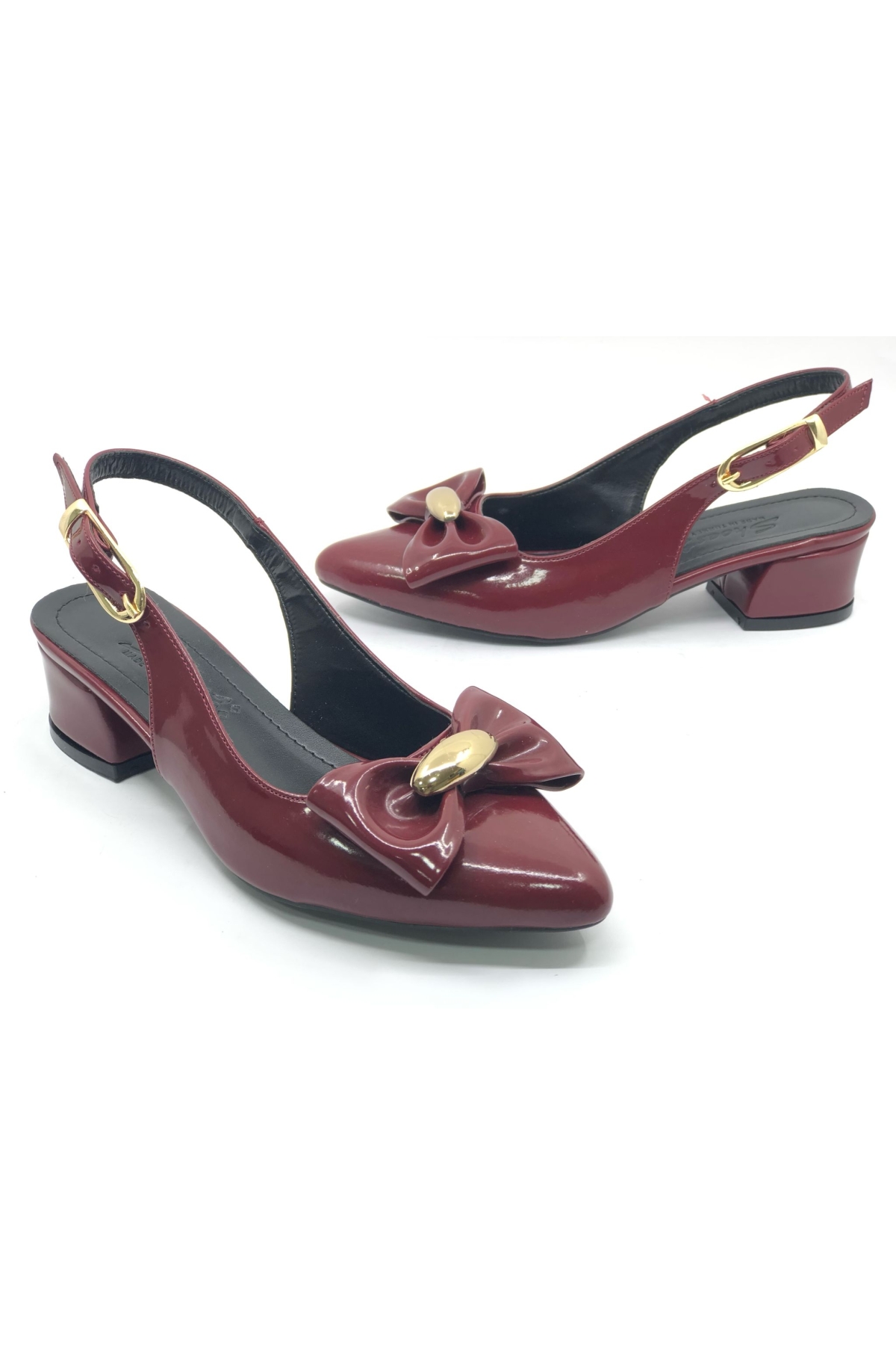 Arkası Açık Fiyonk Detaylı Klasik Kadın Topuklu Ayakkabı - Görsel 3