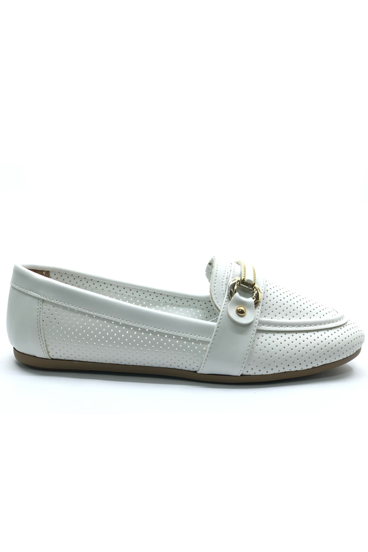 Toka Detaylı Delikli Düz Taban Kadın Babet Ayakkabı - Görsel 2