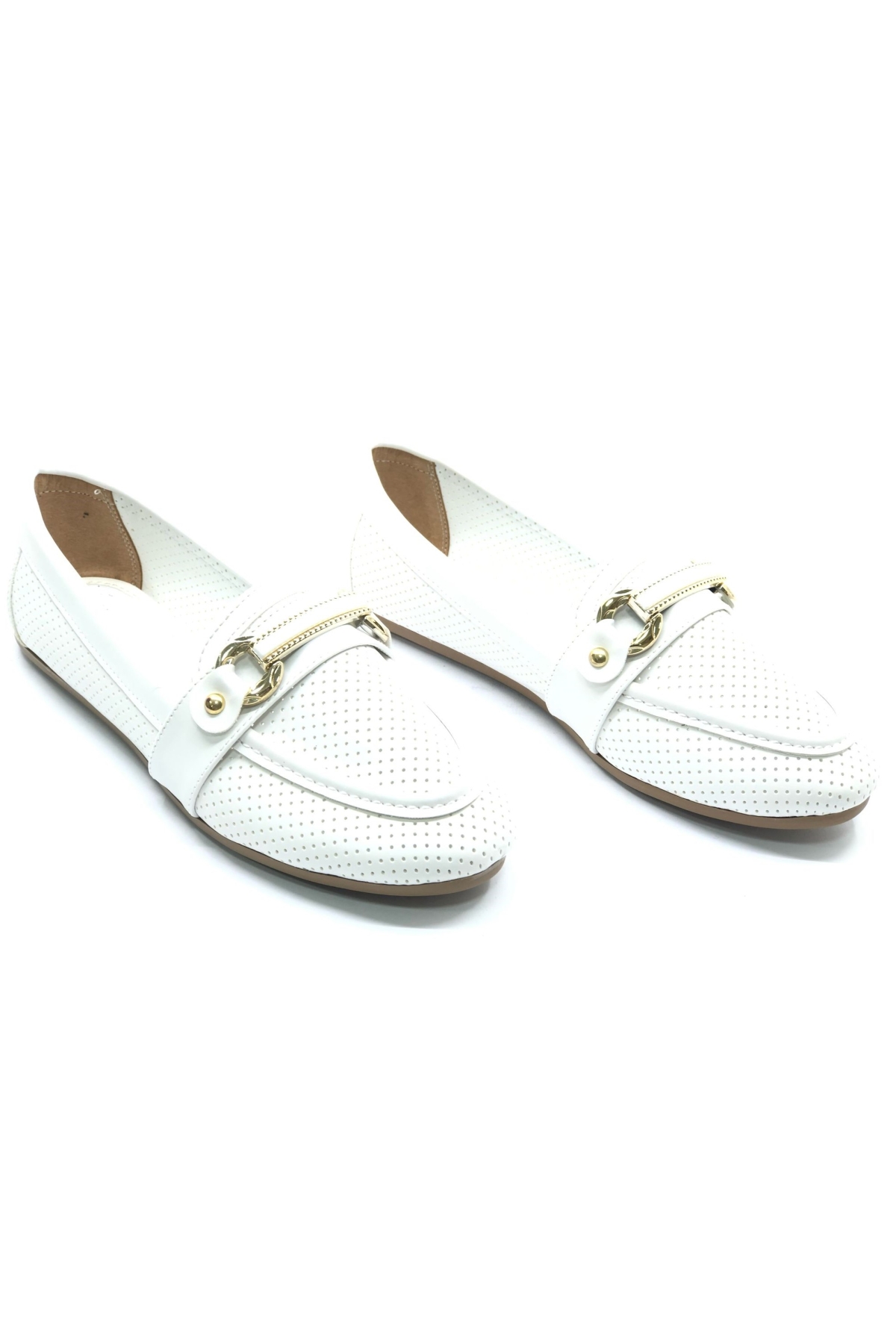 Toka Detaylı Delikli Düz Taban Kadın Babet Ayakkabı - Görsel 3